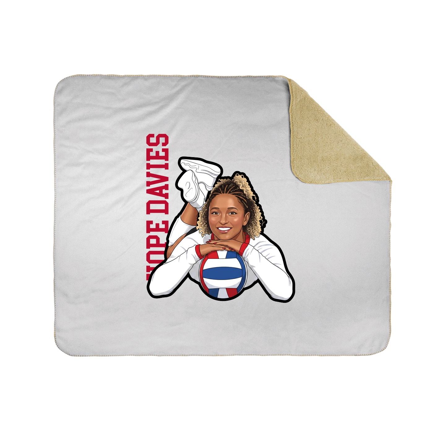 Throw Blanket — Name Vertical in White