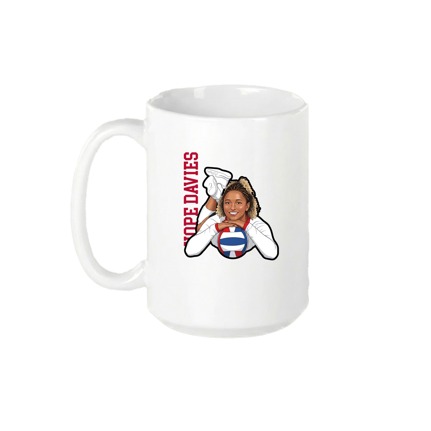15oz Coffee Mug — Name Vertical in White