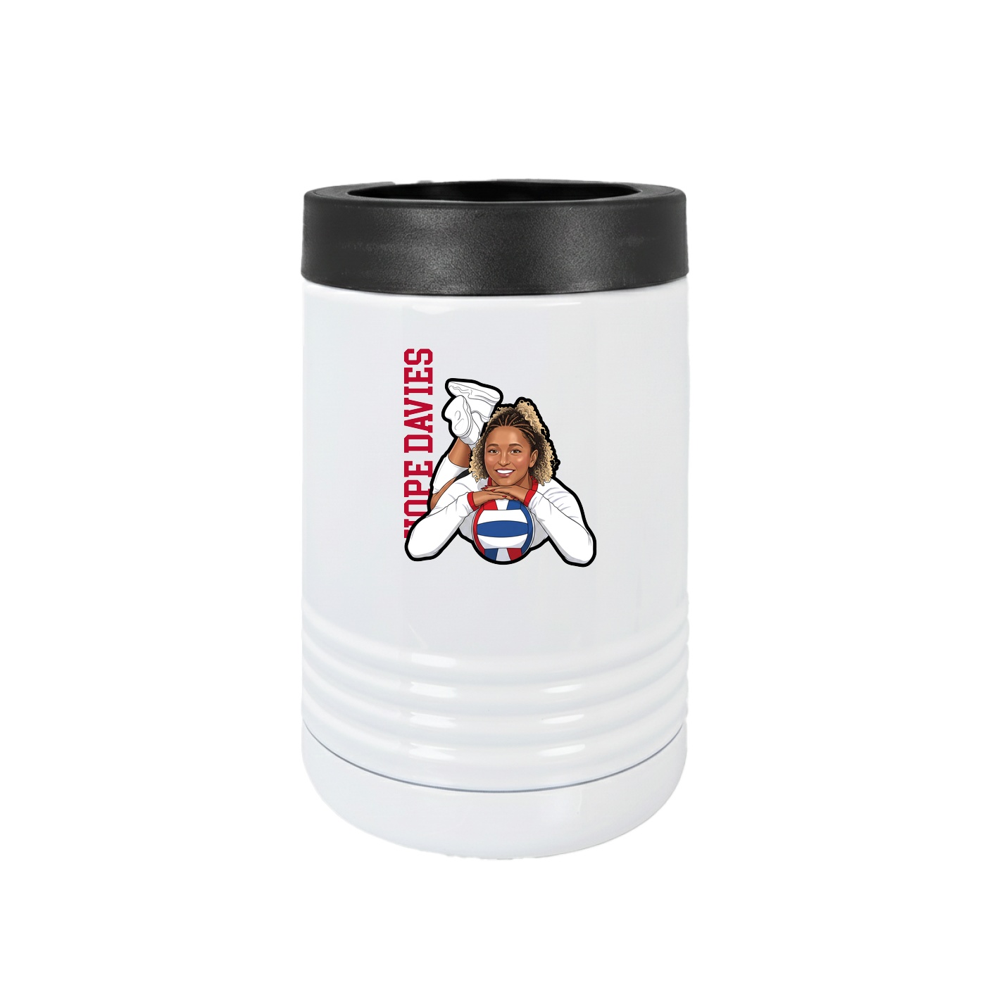 Beverage Holder — Name Vertical in White