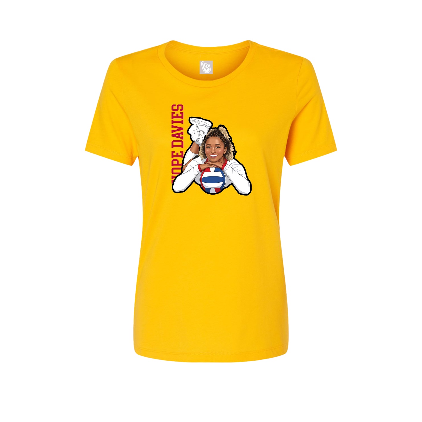 Womens Tee — Name Vertical in Gold