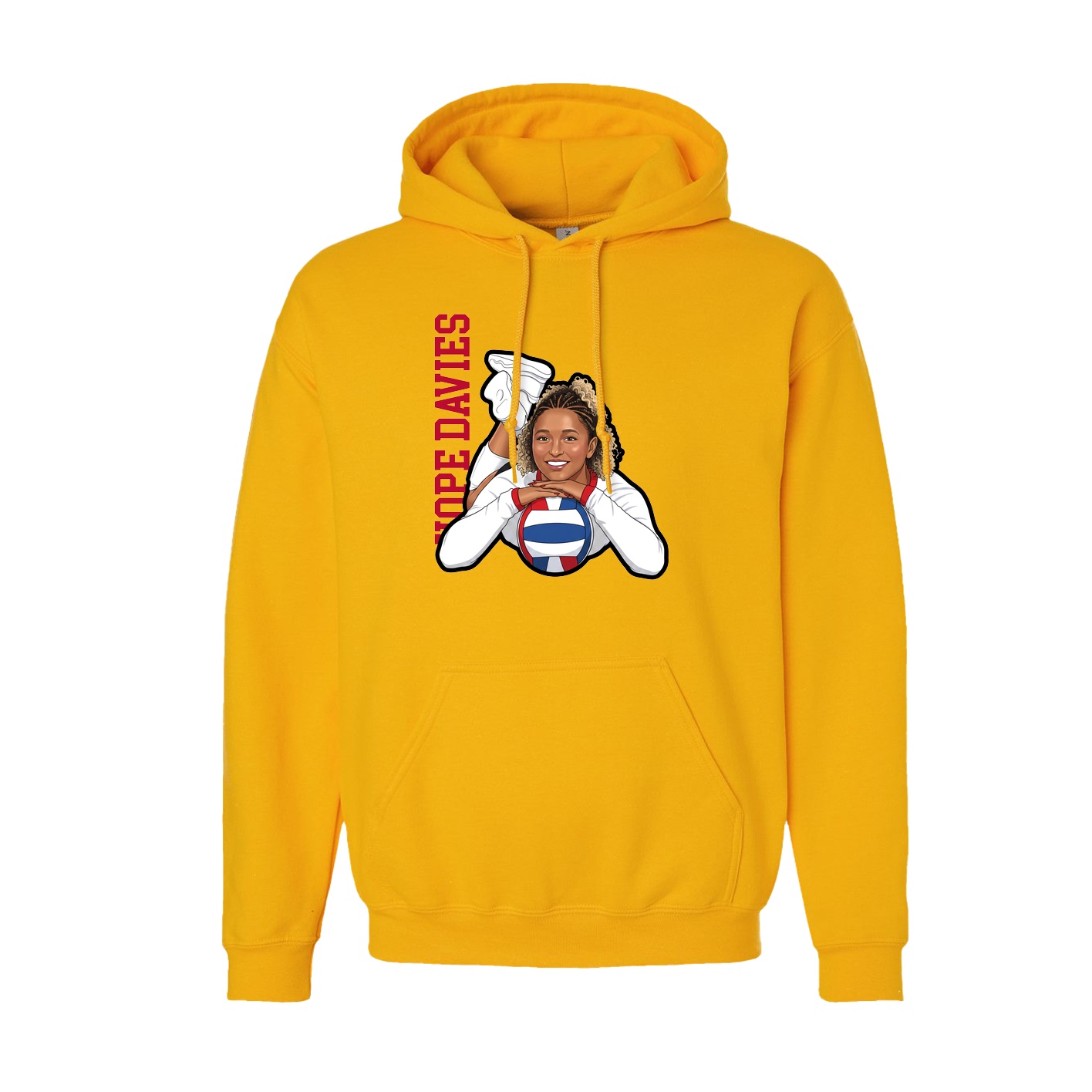 Hoodie — Name Vertical in Gold