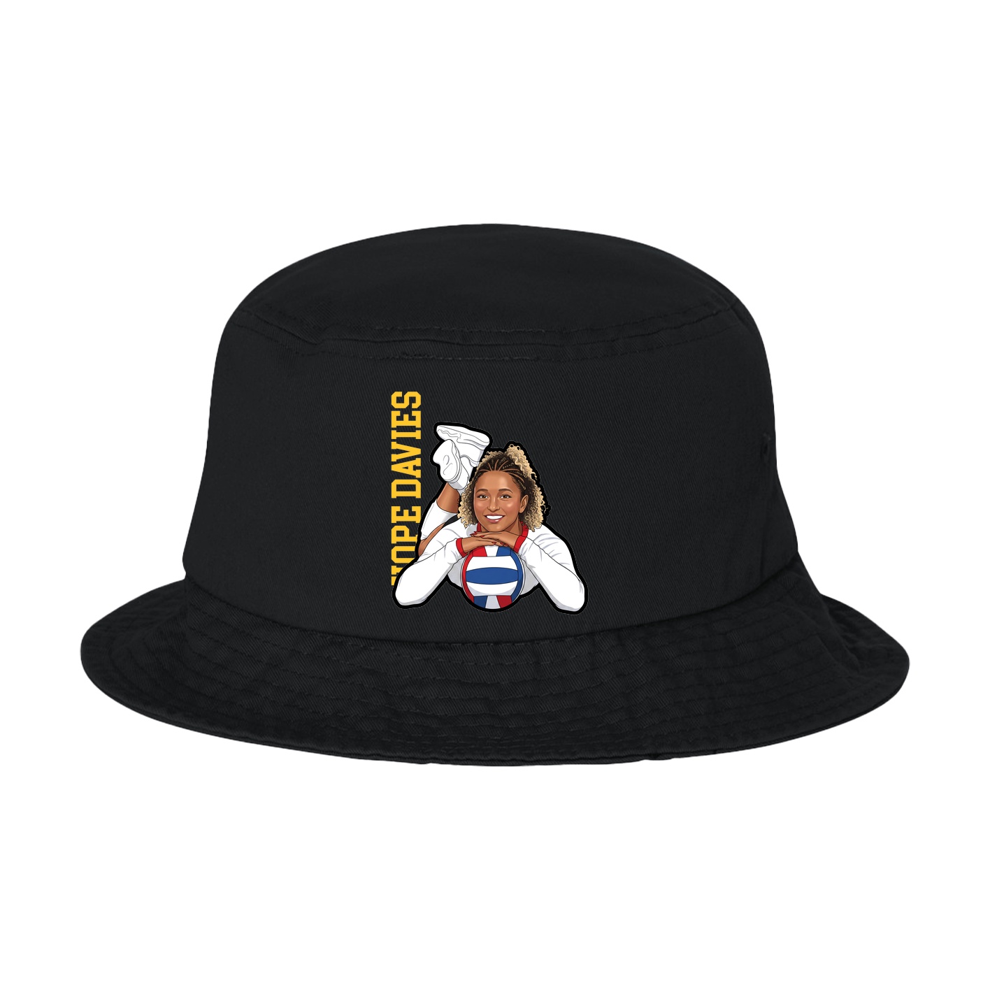 Bucket Cap — Name Vertical in Black