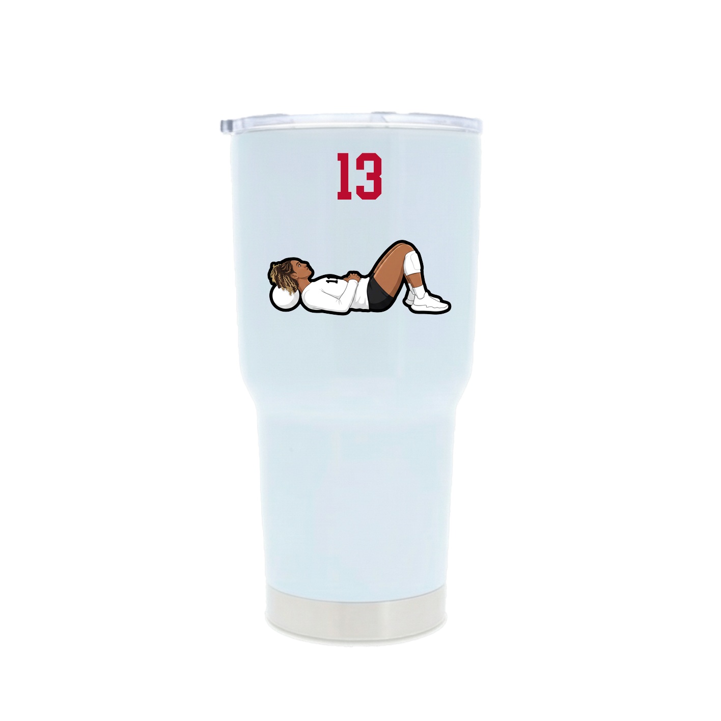 30oz Stainless Steel Tumbler — Number Top in White