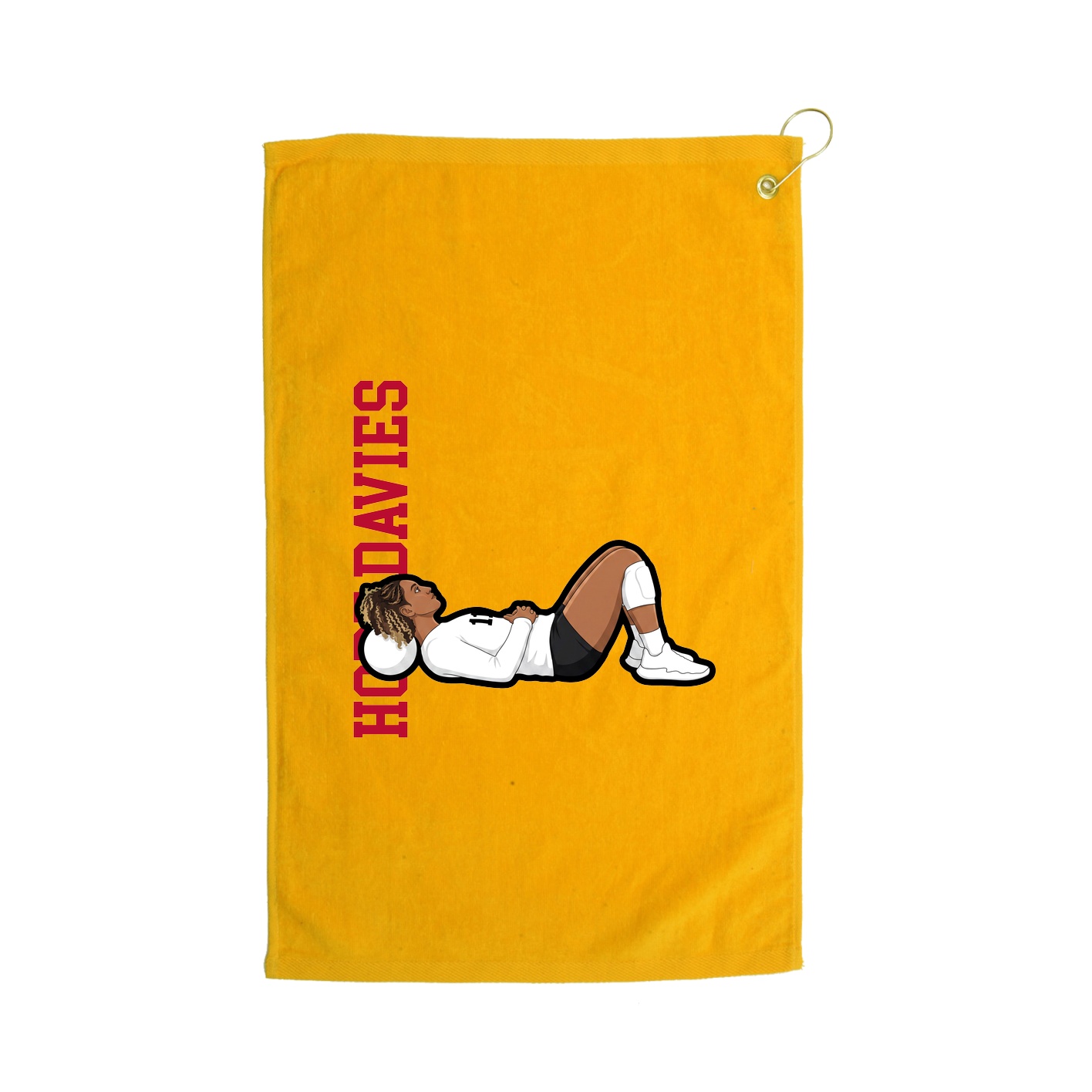 Golf Towel — Name Vertical in Gold