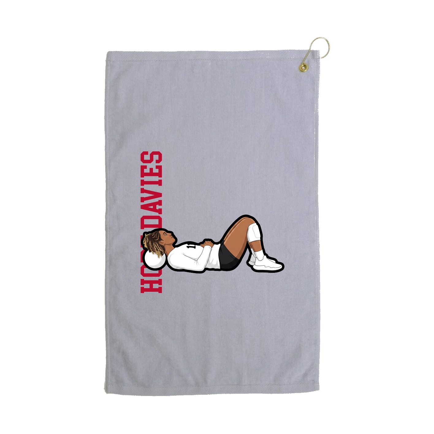 Golf Towel — Name Vertical in Grey