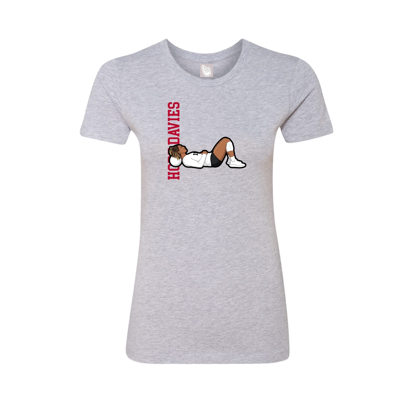 Fitted Women's Tee — Name Vertical in Grey