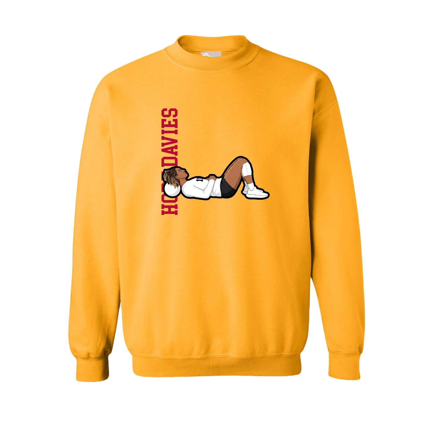 Fleece Crew — Name Vertical in Gold