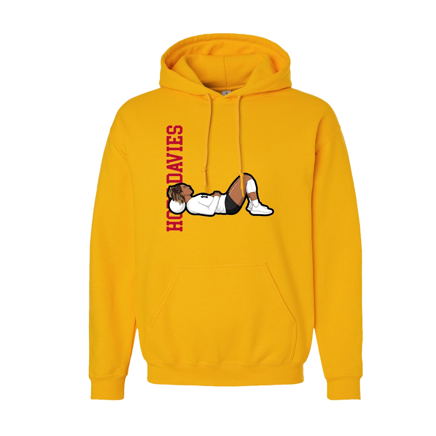 Youth Hoodie — Name Vertical in Gold