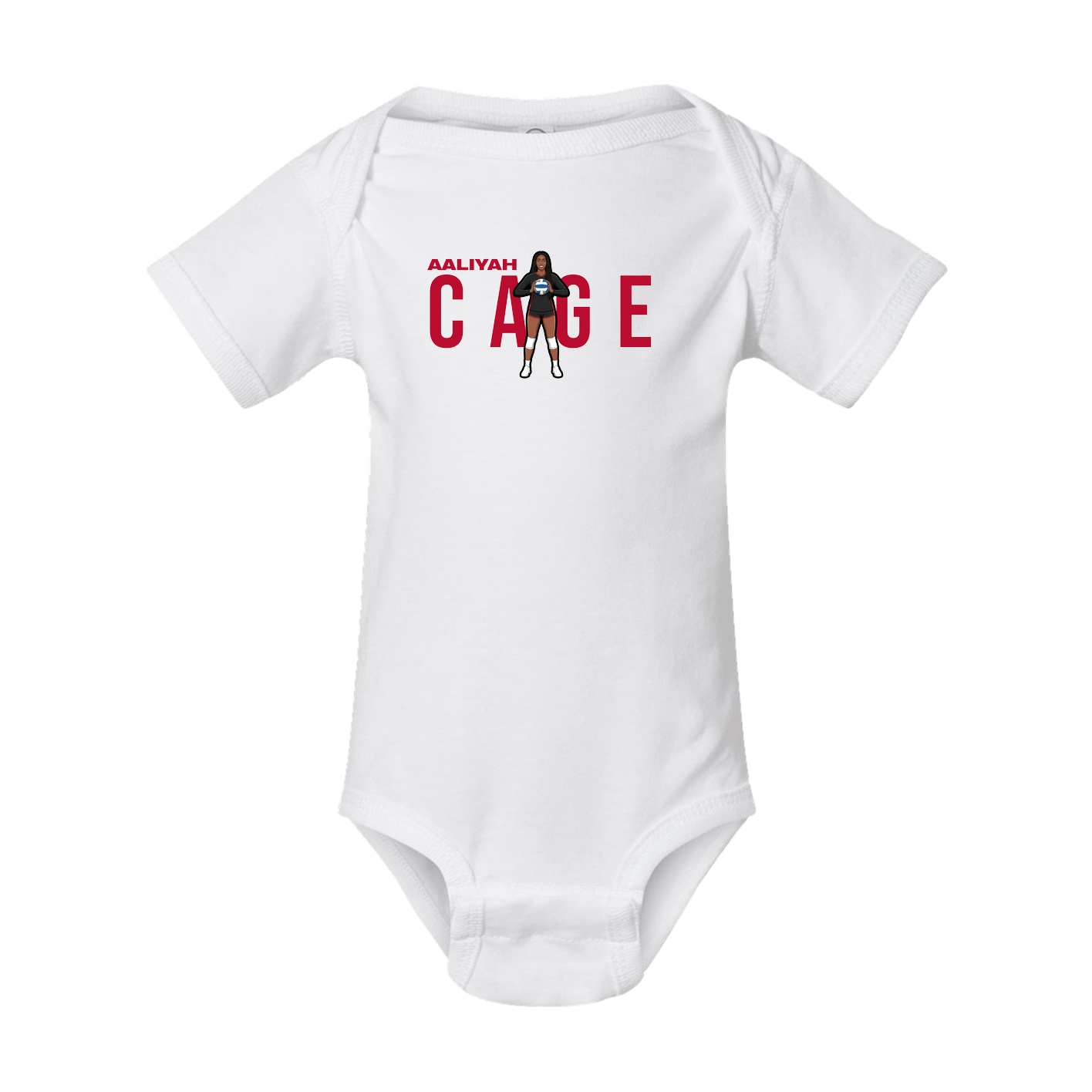 Baby Onesie — Player Name in White
