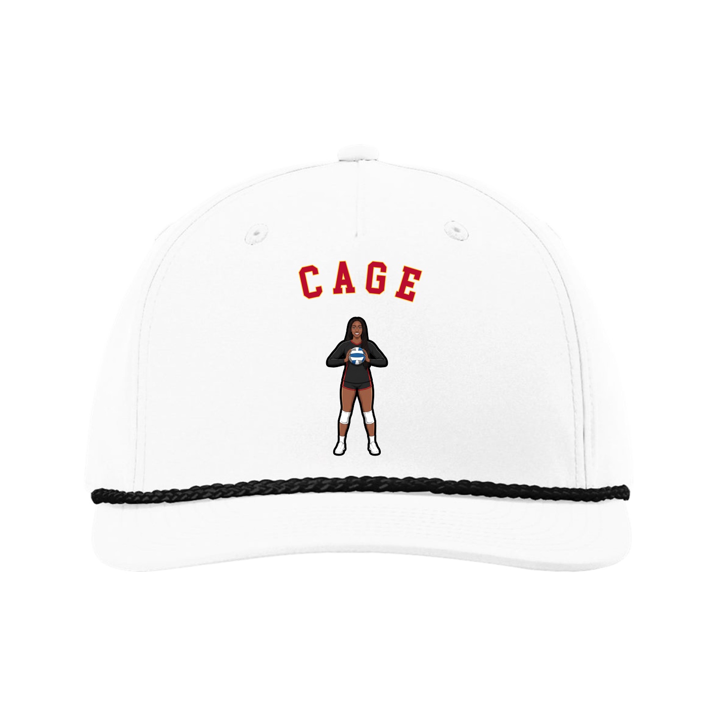 Five-Panel Classic Rope Cap — Shirsey Arch in White