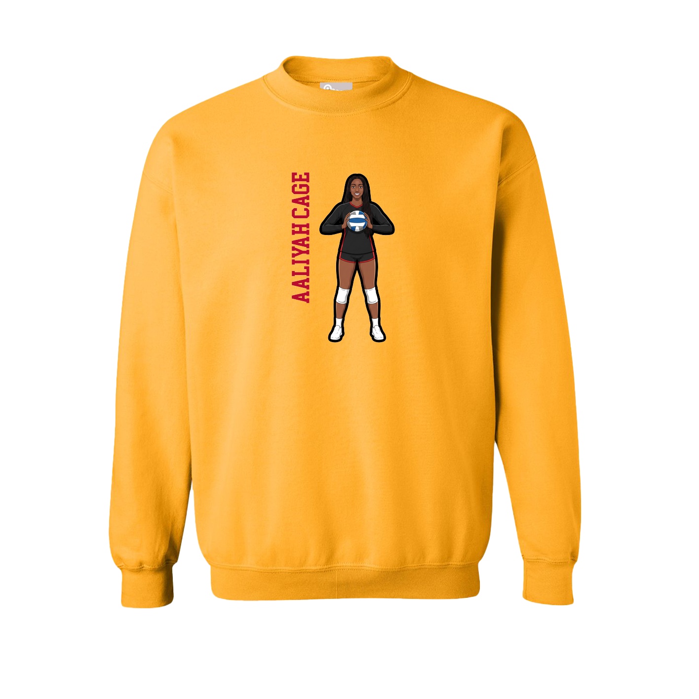 Fleece Crew — Name Vertical in Gold