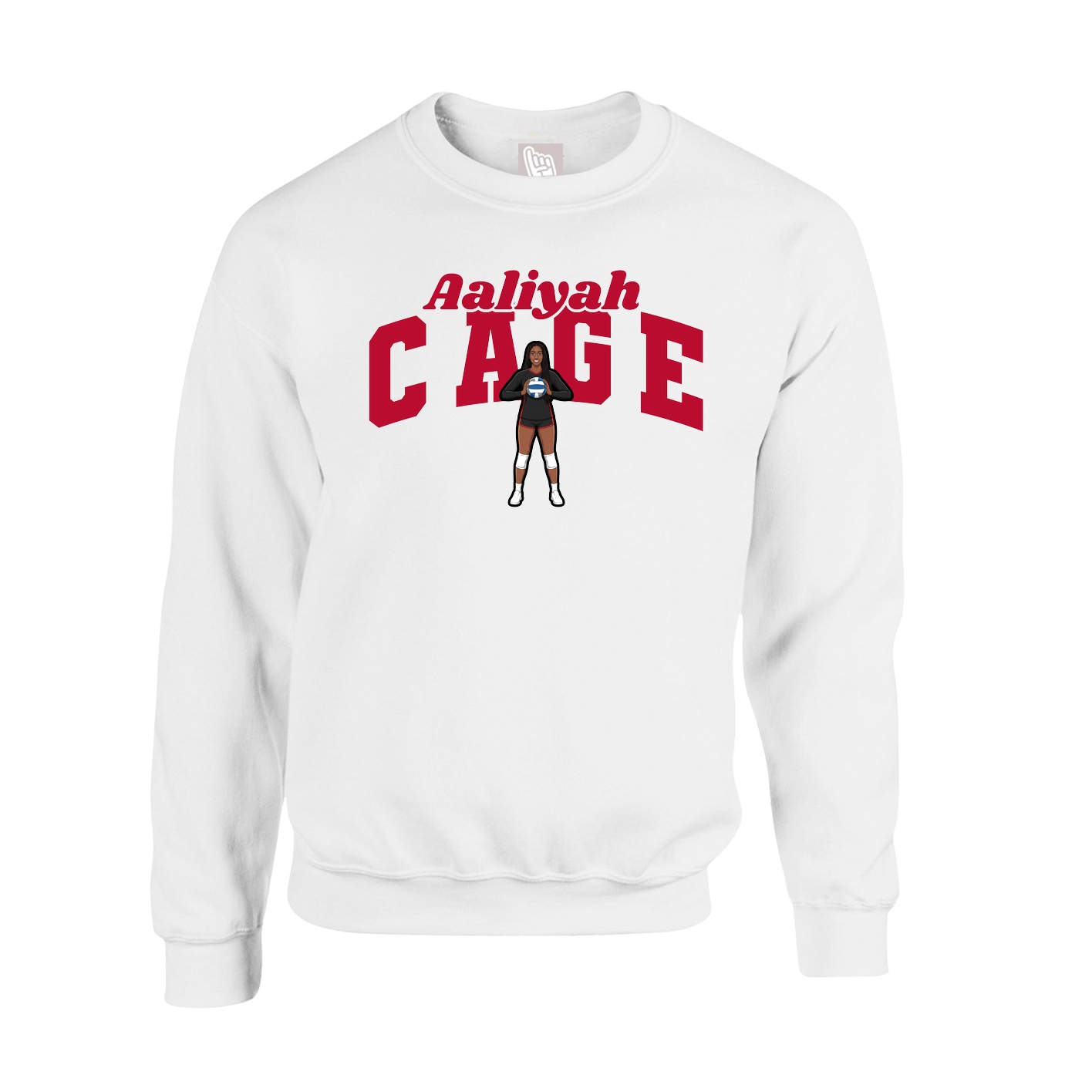 Fleece Crew — Signature Arch in White