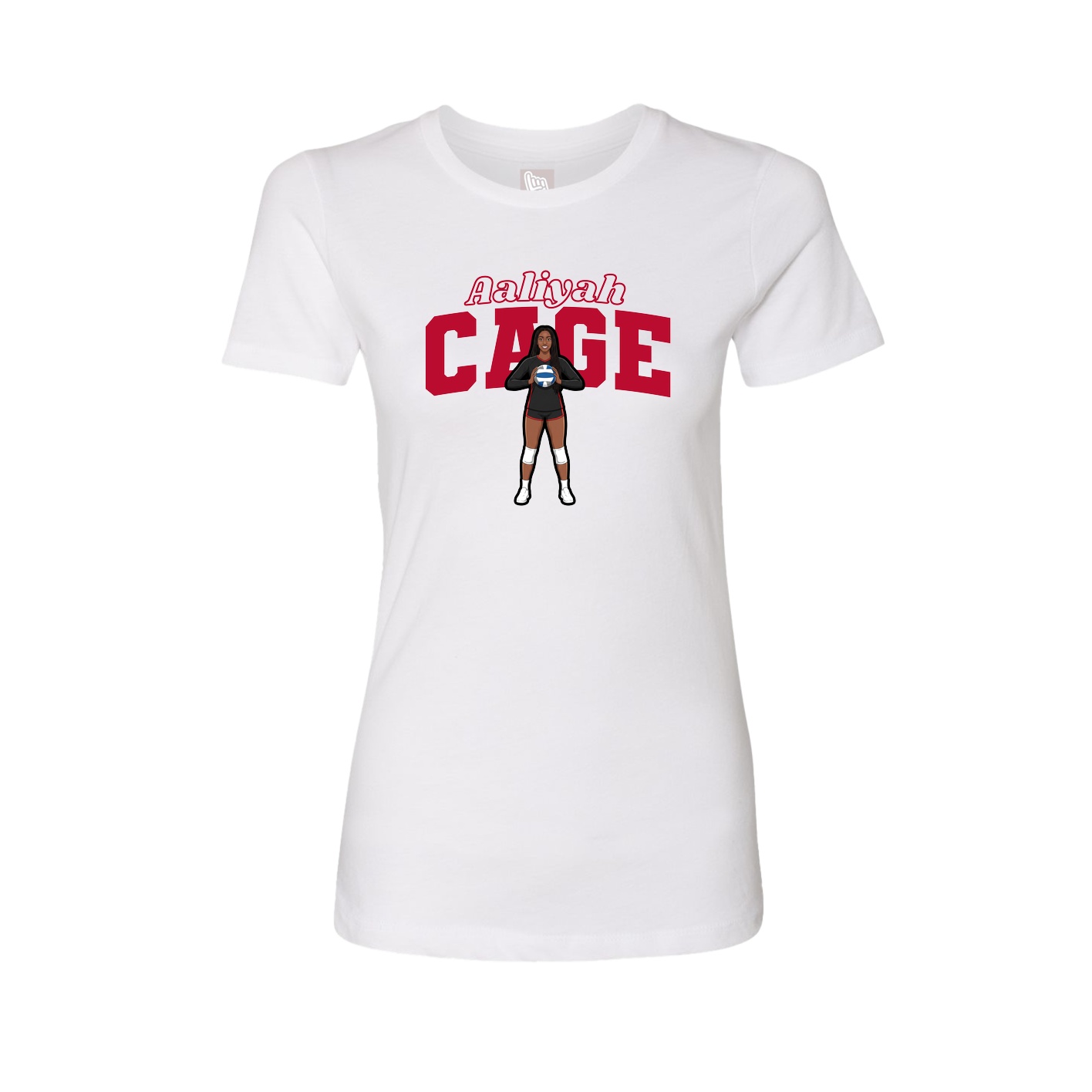 Fitted Women's Tee — Name Arch in White