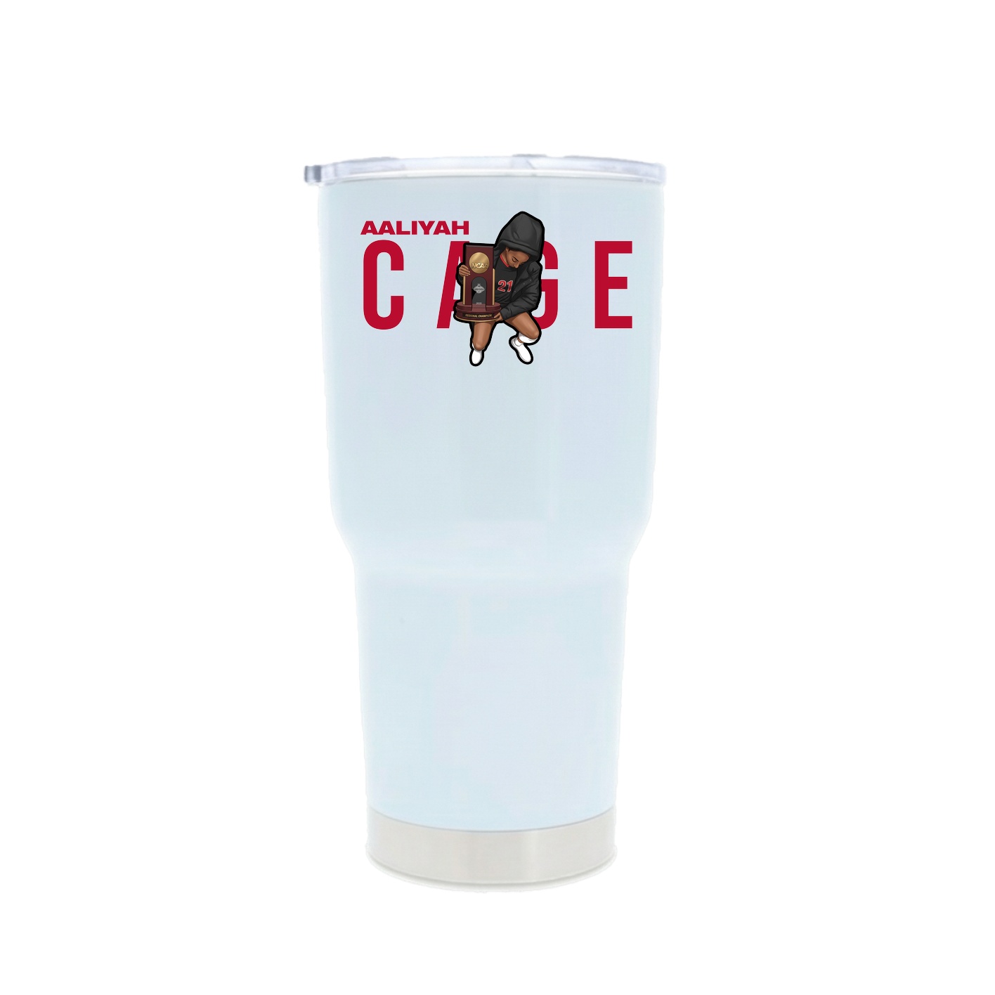 30oz Stainless Steel Tumbler — Player Name in White
