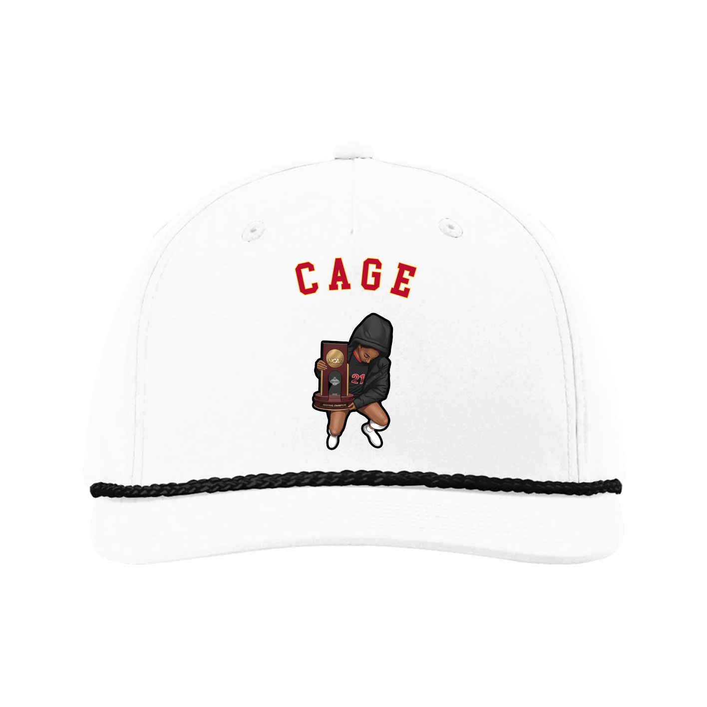 Five-Panel Classic Rope Cap — Shirsey Arch in White