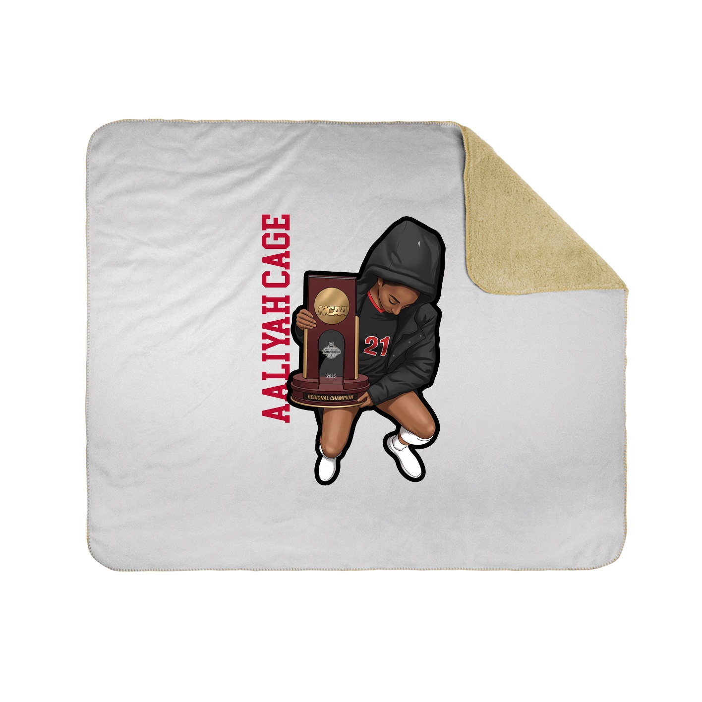 Throw Blanket — Name Vertical in White