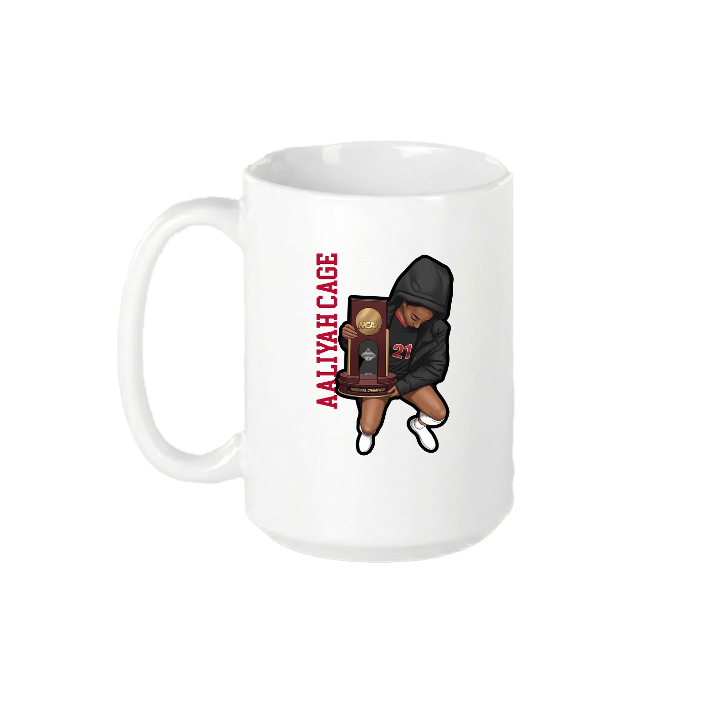 15oz Coffee Mug — Name Vertical in White