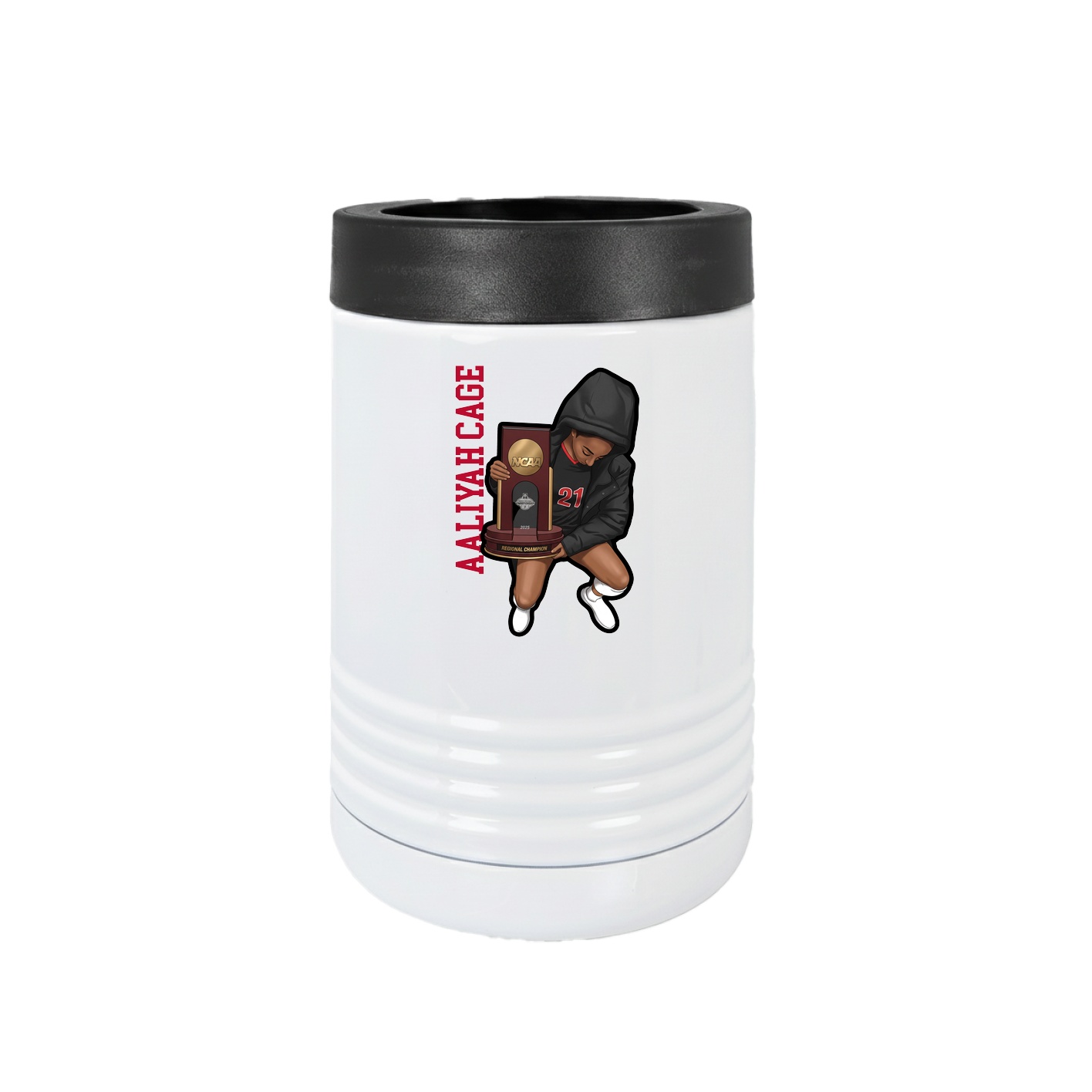 Beverage Holder — Name Vertical in White