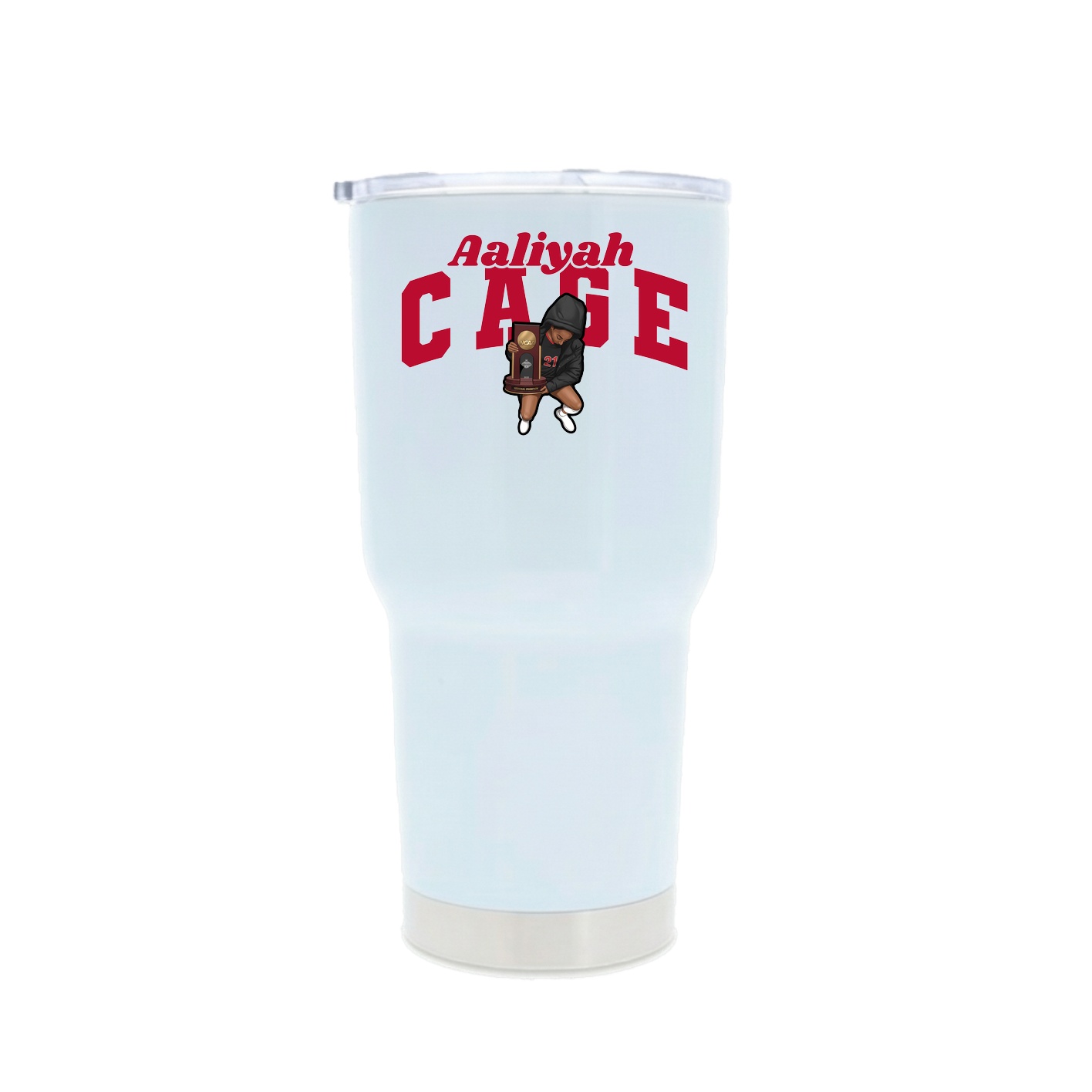 30oz Stainless Steel Tumbler — Signature Arch in White