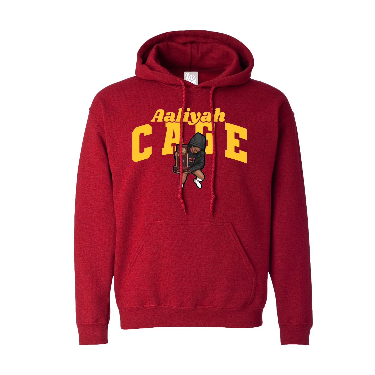 Hoodie — Signature Arch in Crimson