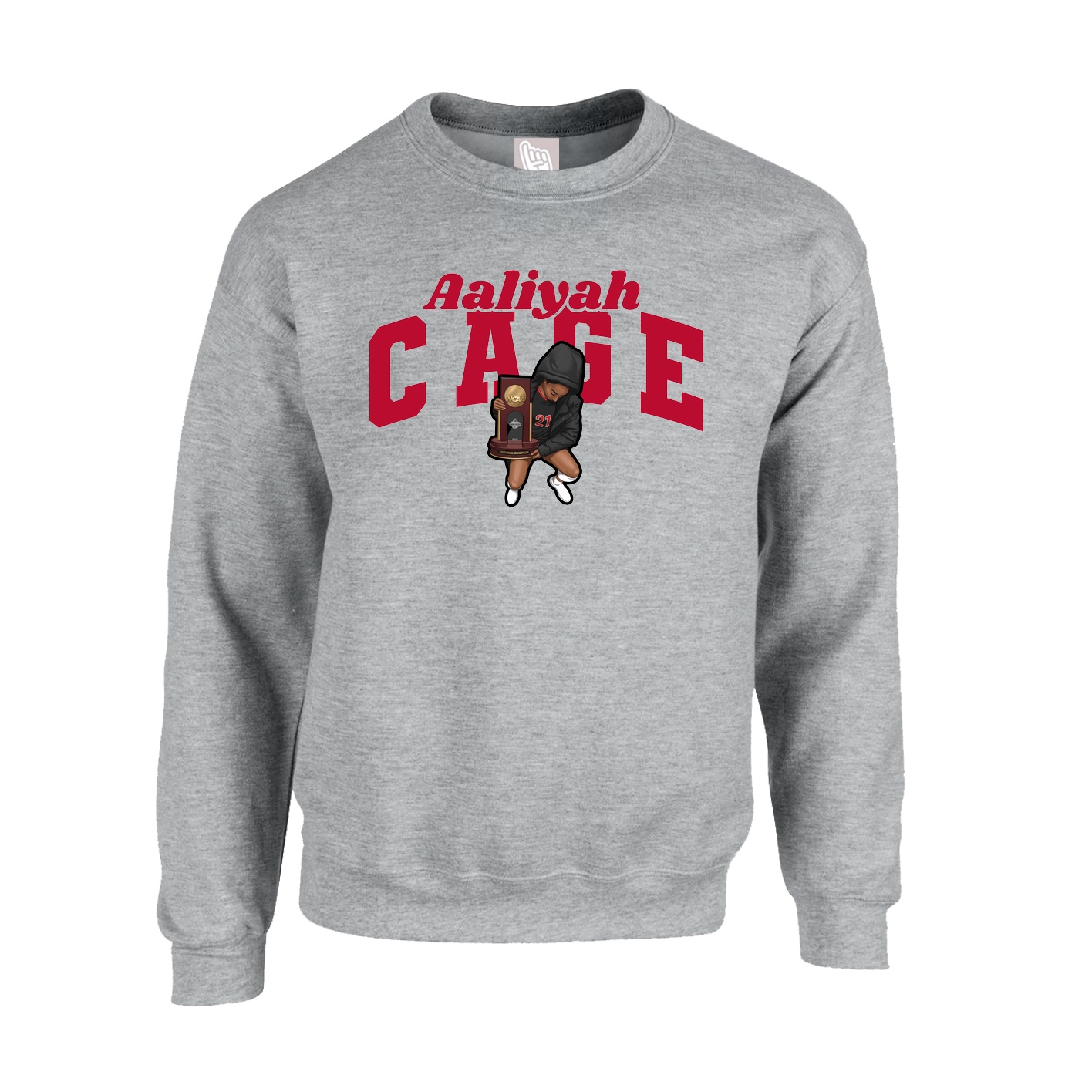 Fleece Crew — Signature Arch in Grey