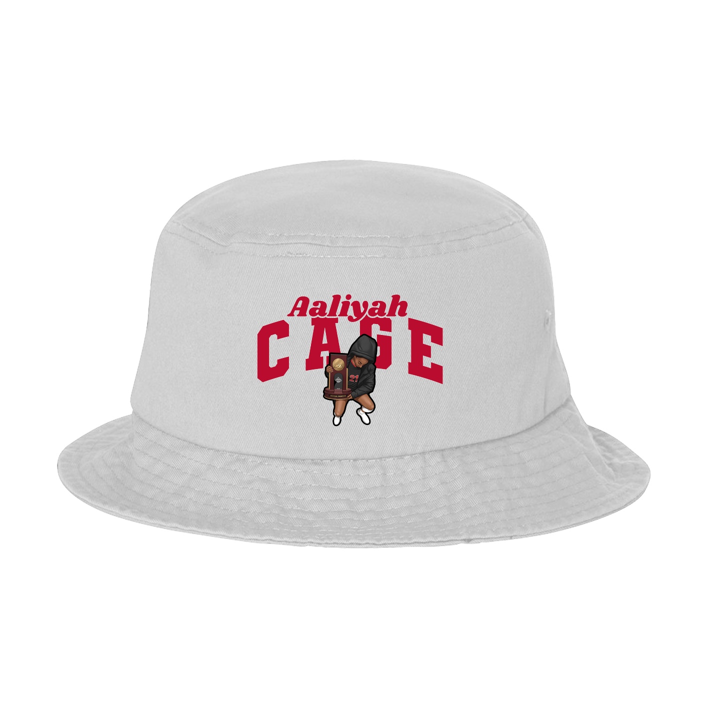 Bucket Cap — Signature Arch in White