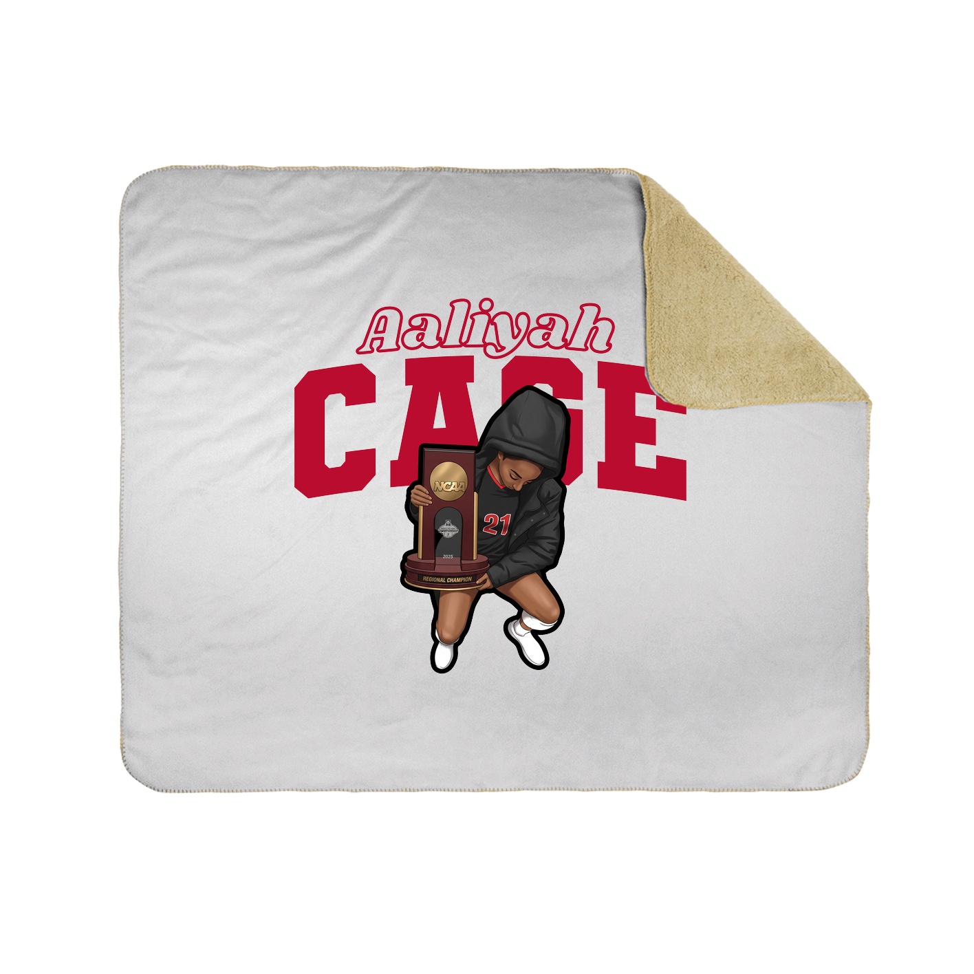 Throw Blanket — Name Arch in White