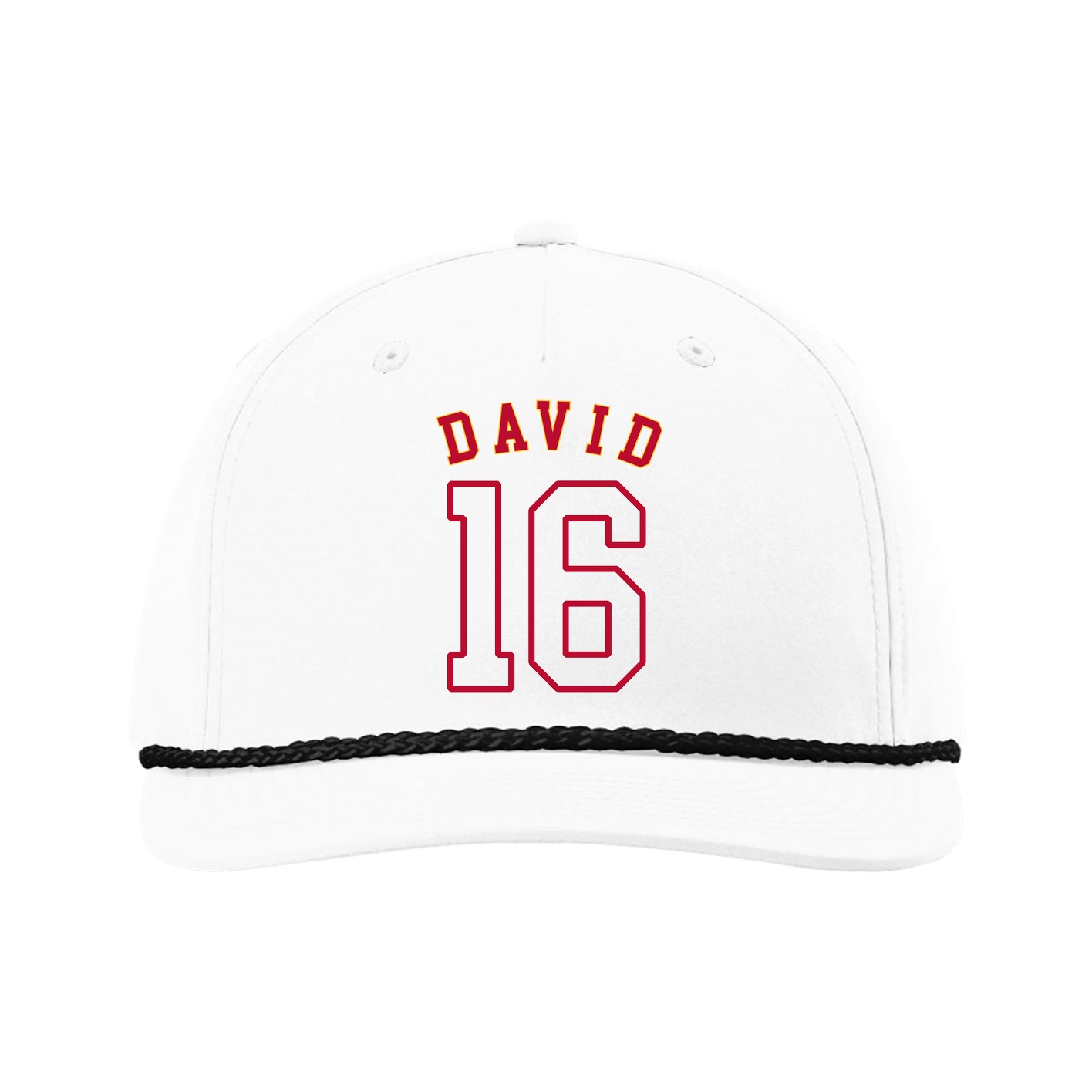 Five-Panel Classic Rope Cap — Shirsey Arch in White