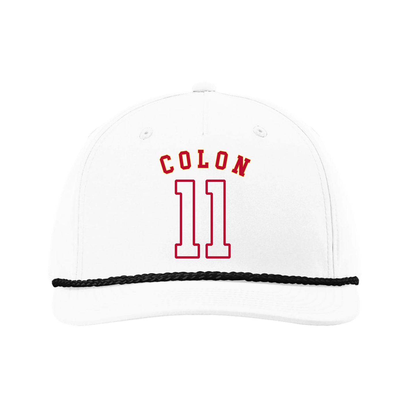 Five-Panel Classic Rope Cap — Shirsey Arch in White
