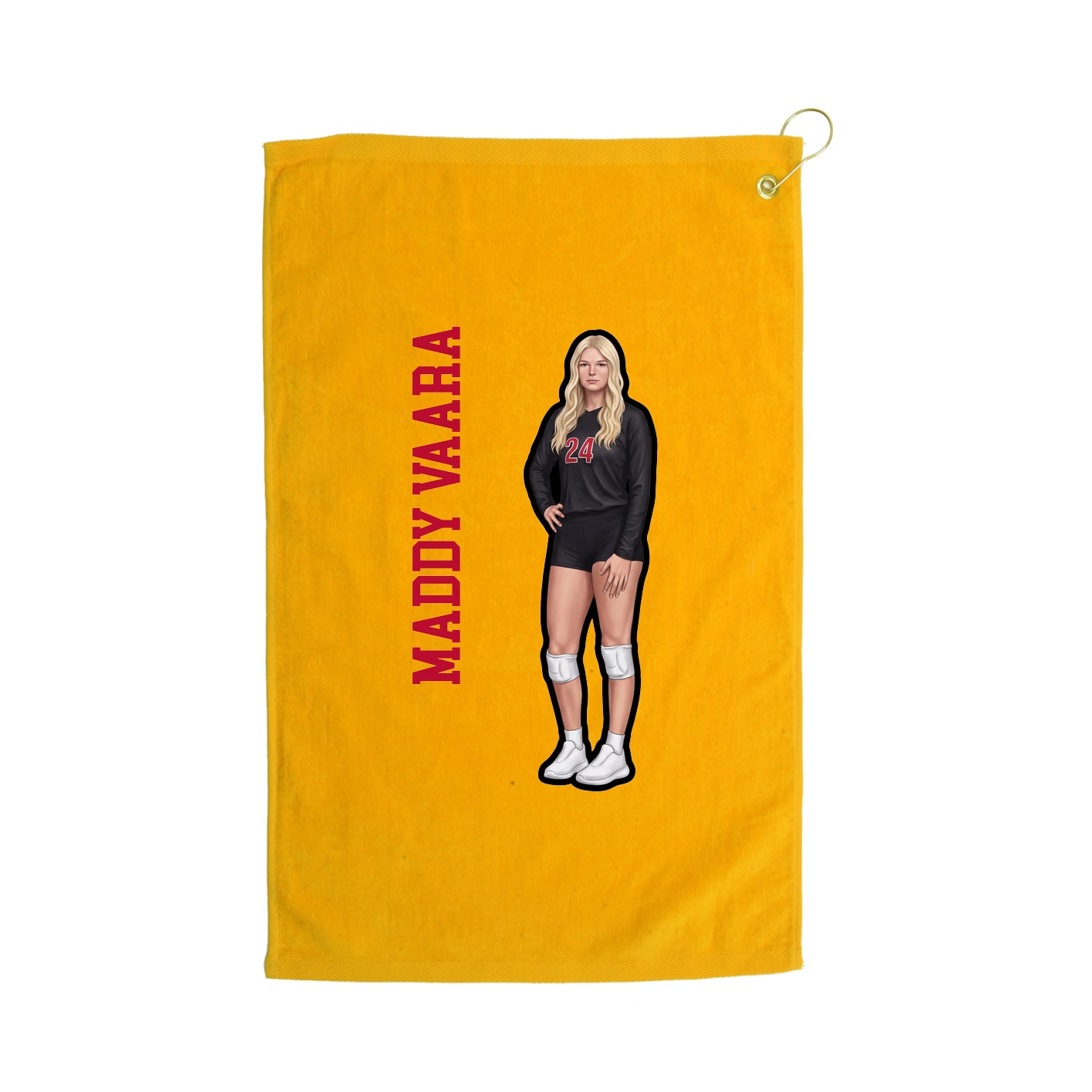 Golf Towel — Name Vertical in Gold