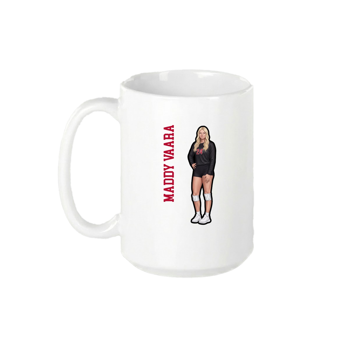 15oz Coffee Mug — Name Vertical in White