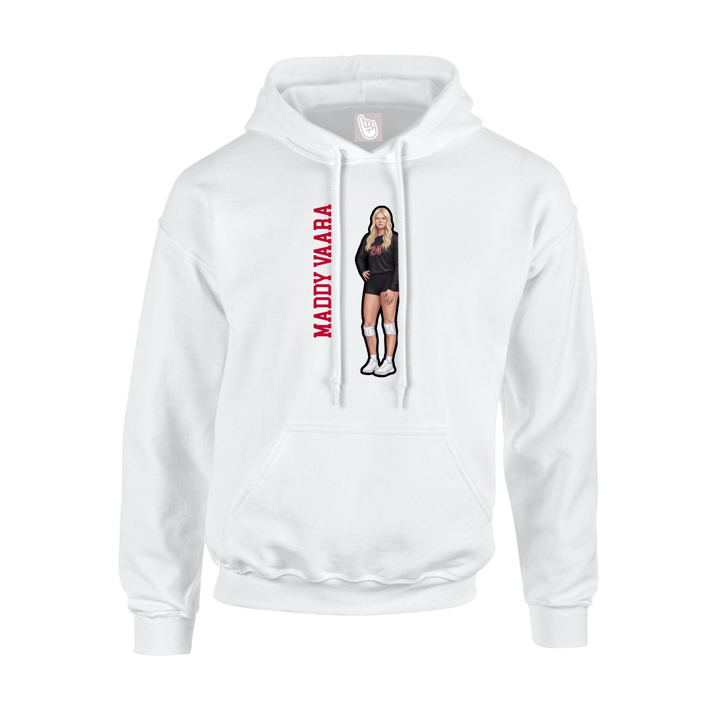 Hoodie — Name Vertical in White