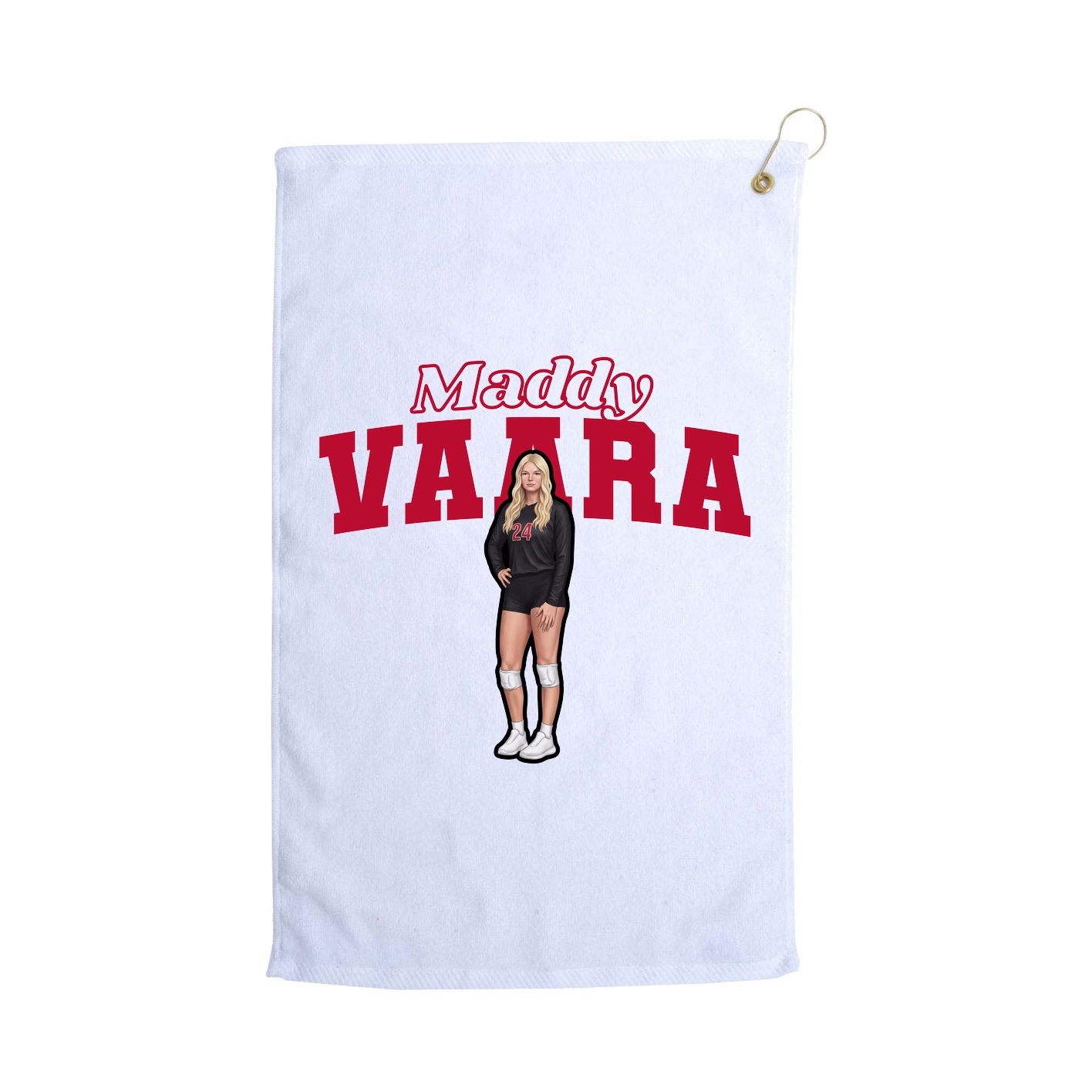 Golf Towel — Name Arch in White