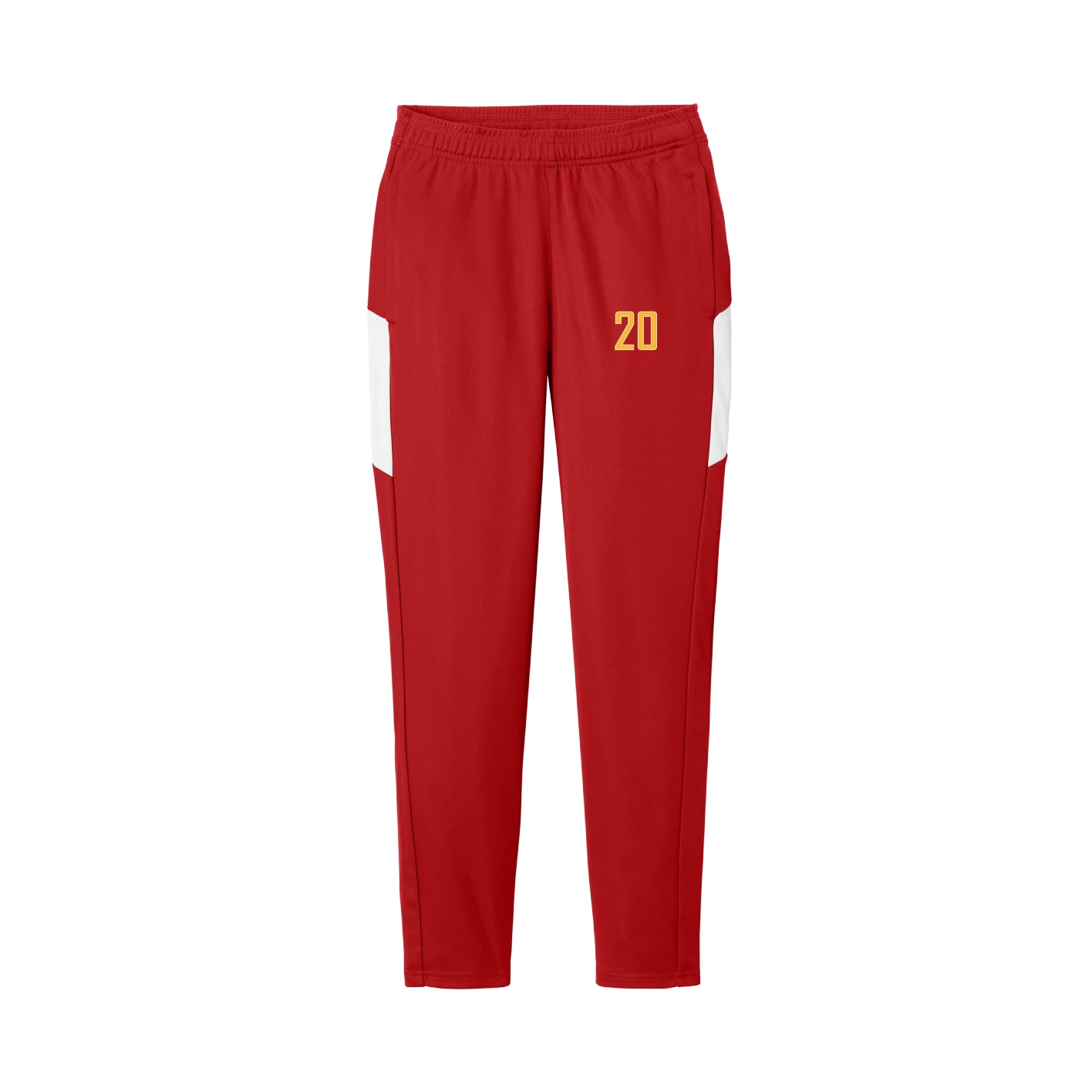 Women's Team Travel Pant — Front Shirsy in Cardinal/White