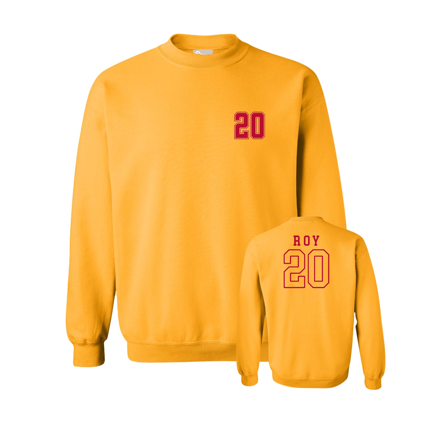 Fleece Crew — Chest Back in Gold