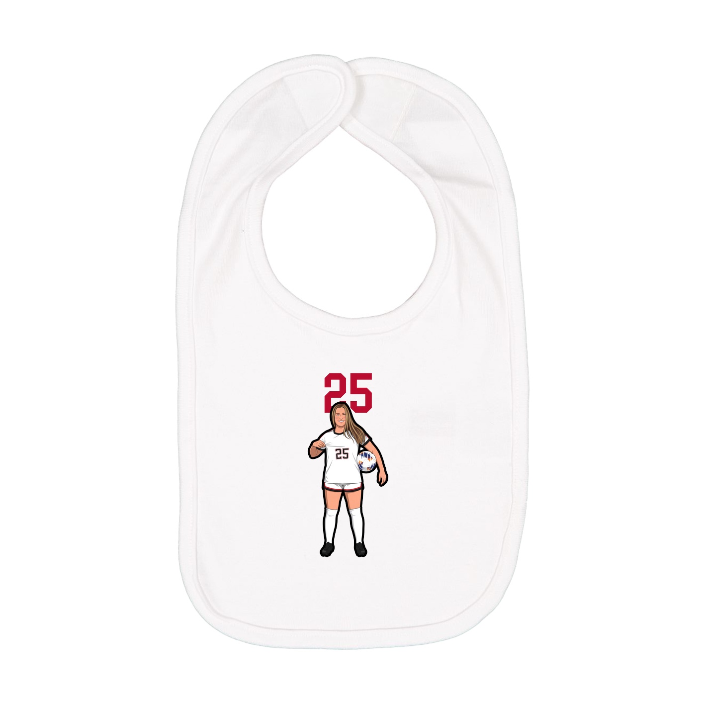 Infant Bib — Number Top in White