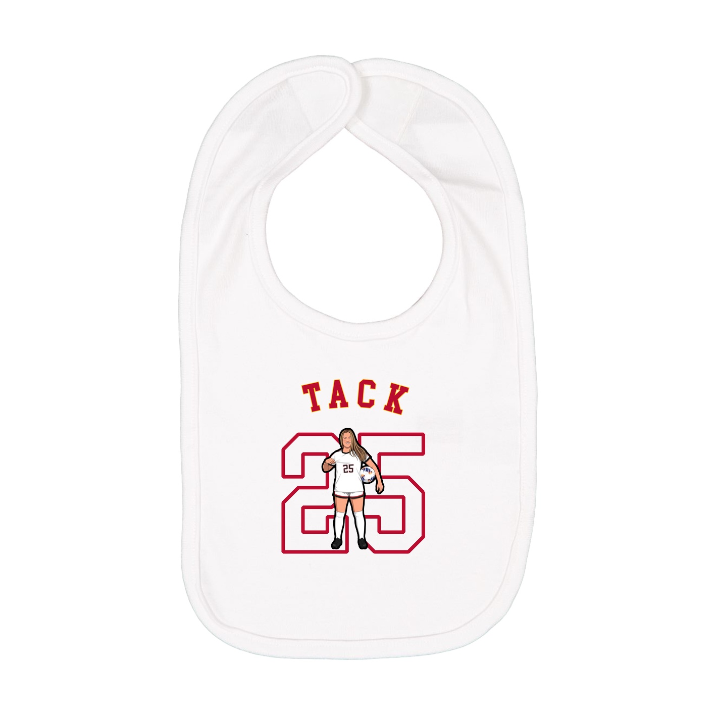Infant Bib — Shirsey Arch in White