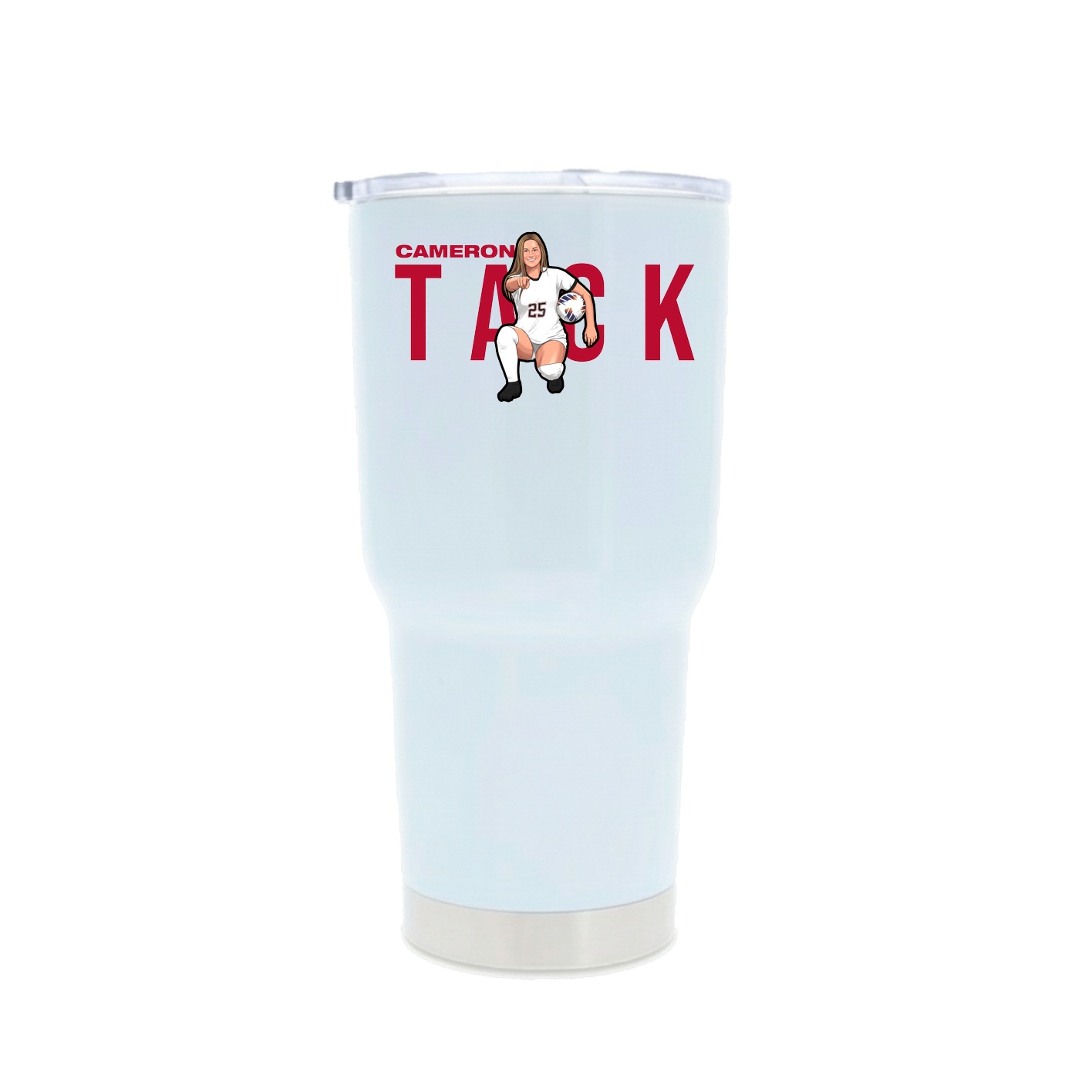 30oz Stainless Steel Tumbler — Player Name in White