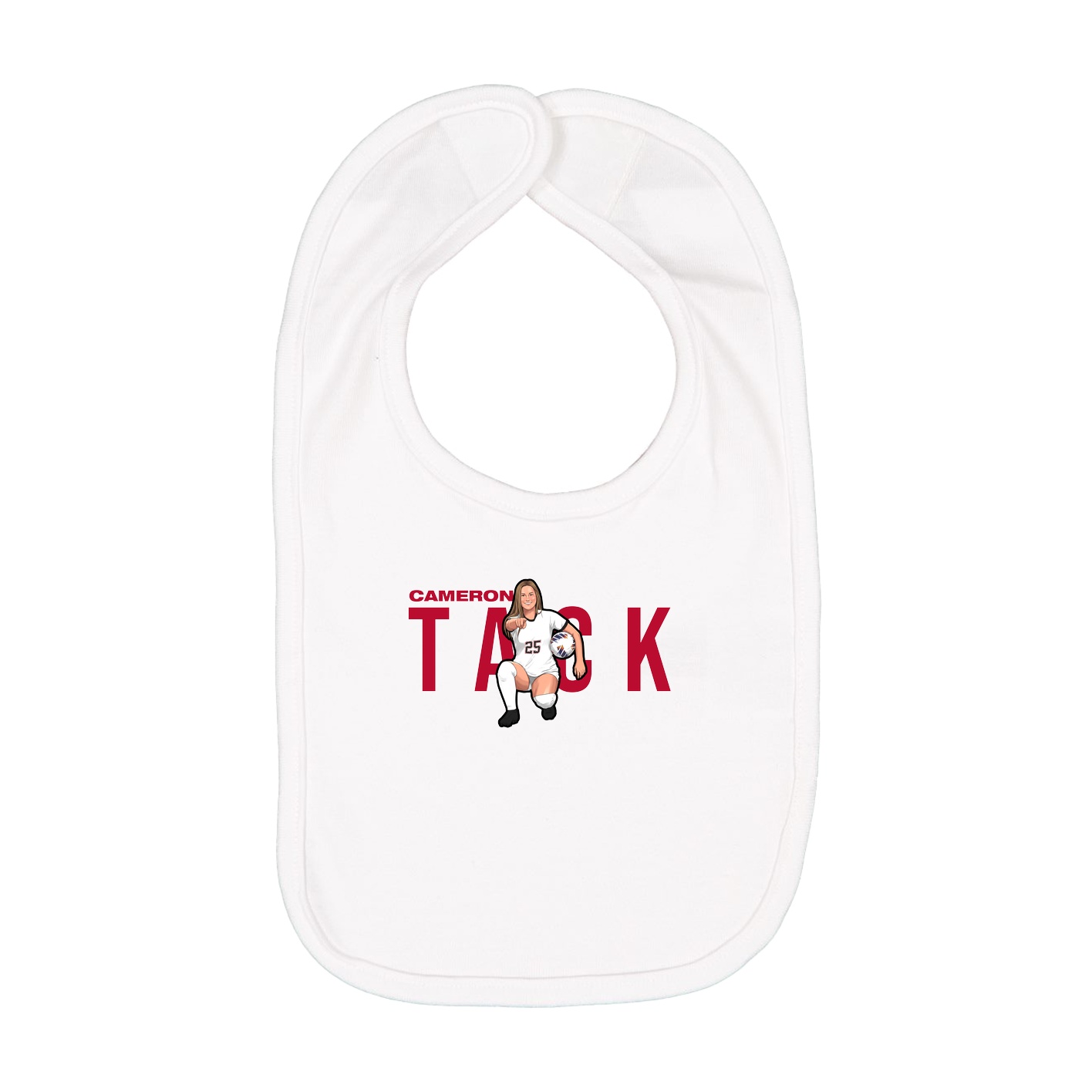 Infant Bib — Player Name in White