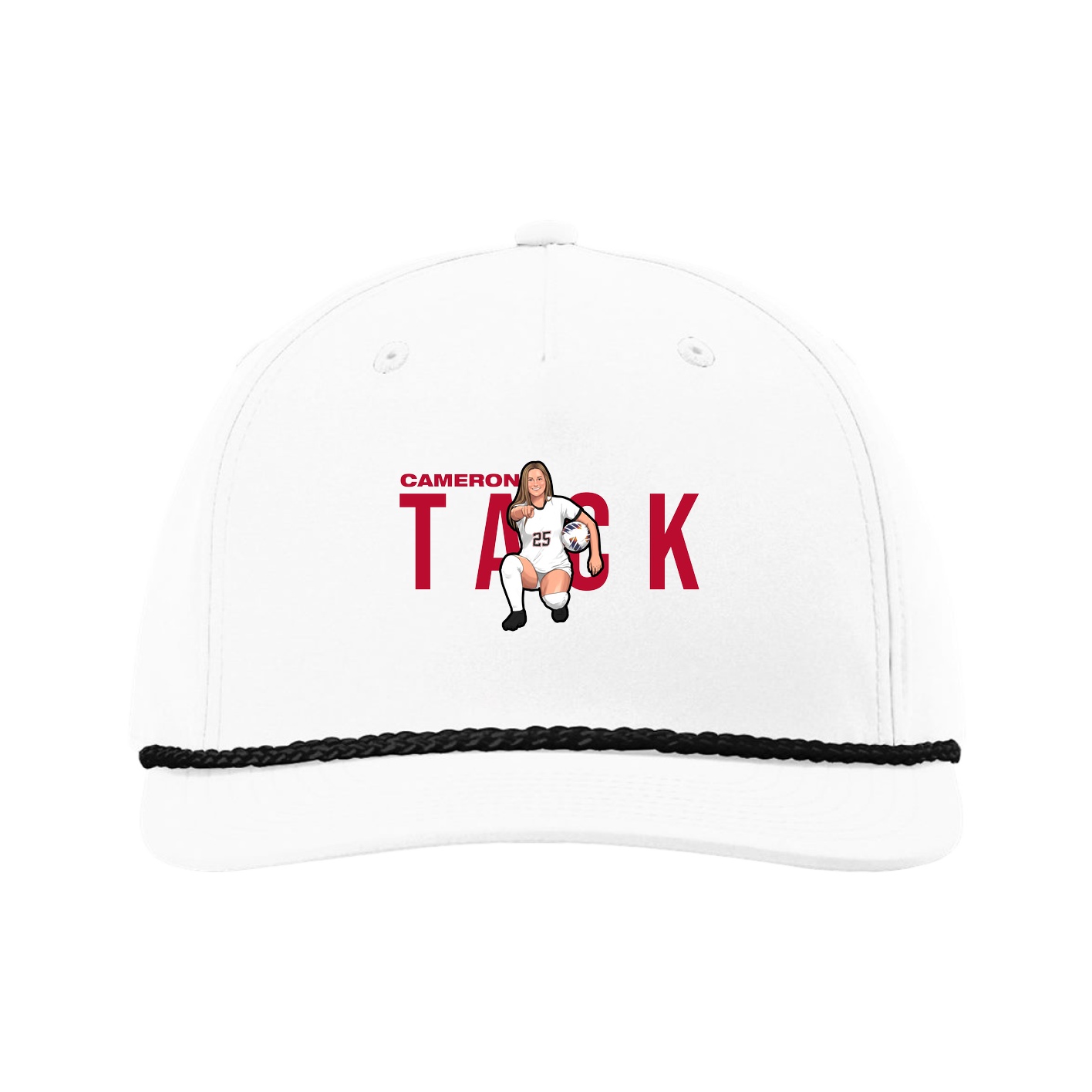 Five-Panel Classic Rope Cap — Player Name in White