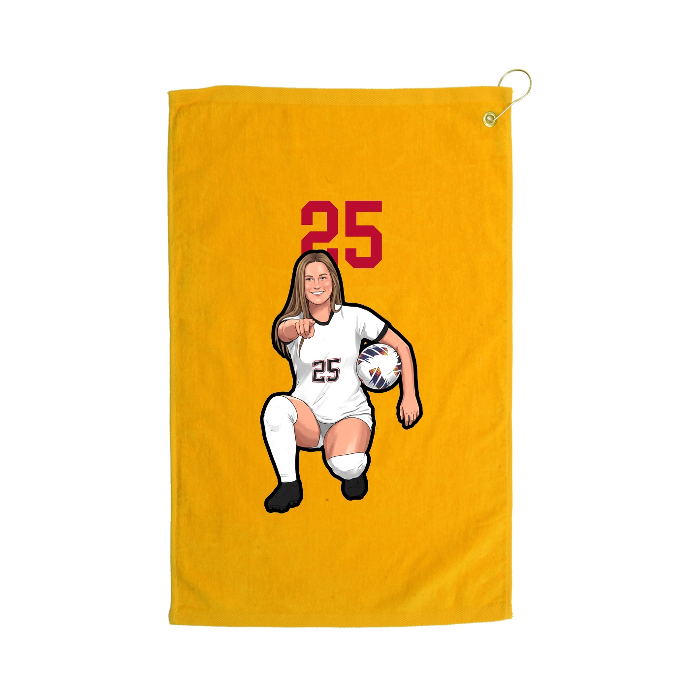 Golf Towel — Number Top in Gold