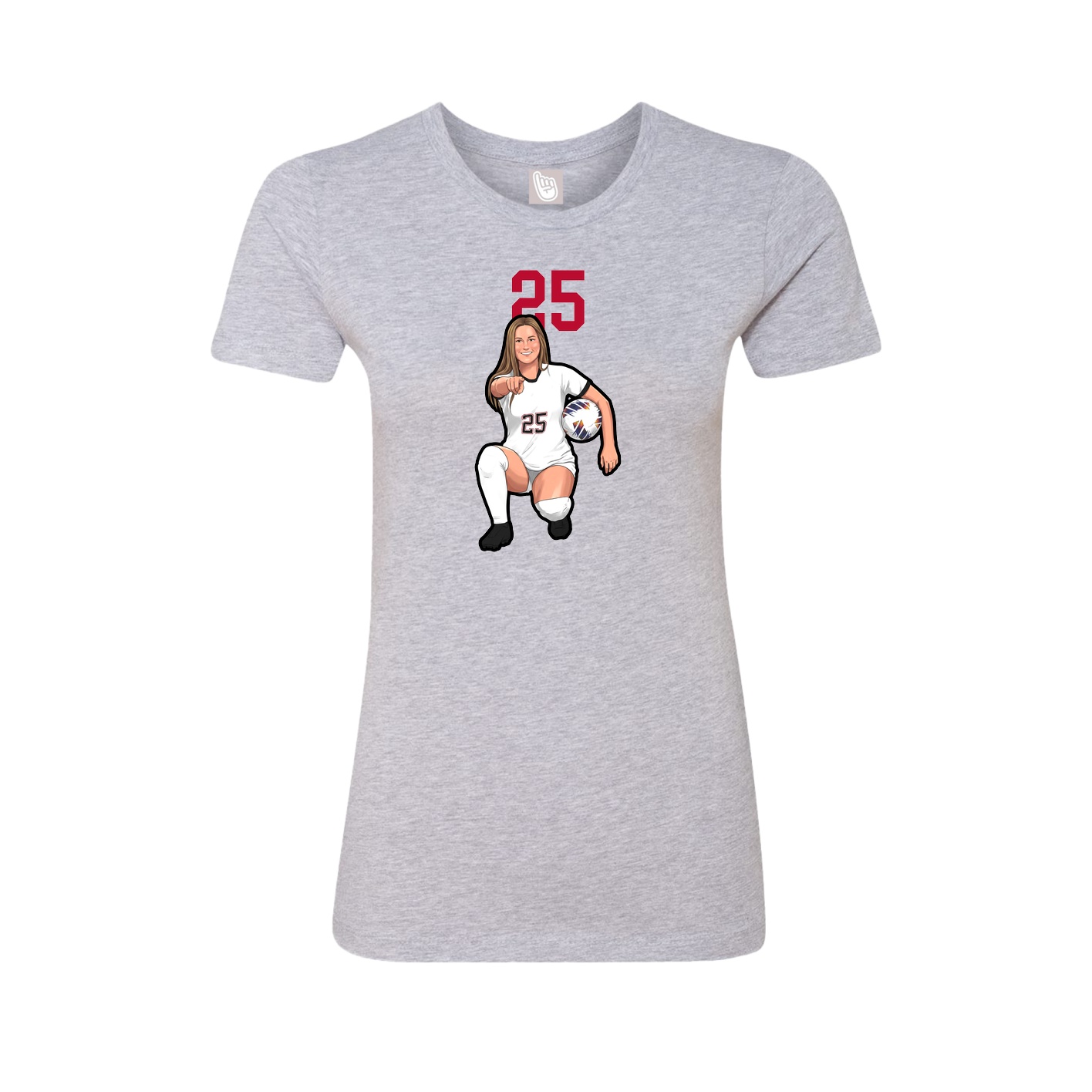 Fitted Women's Tee — Number Top in Grey