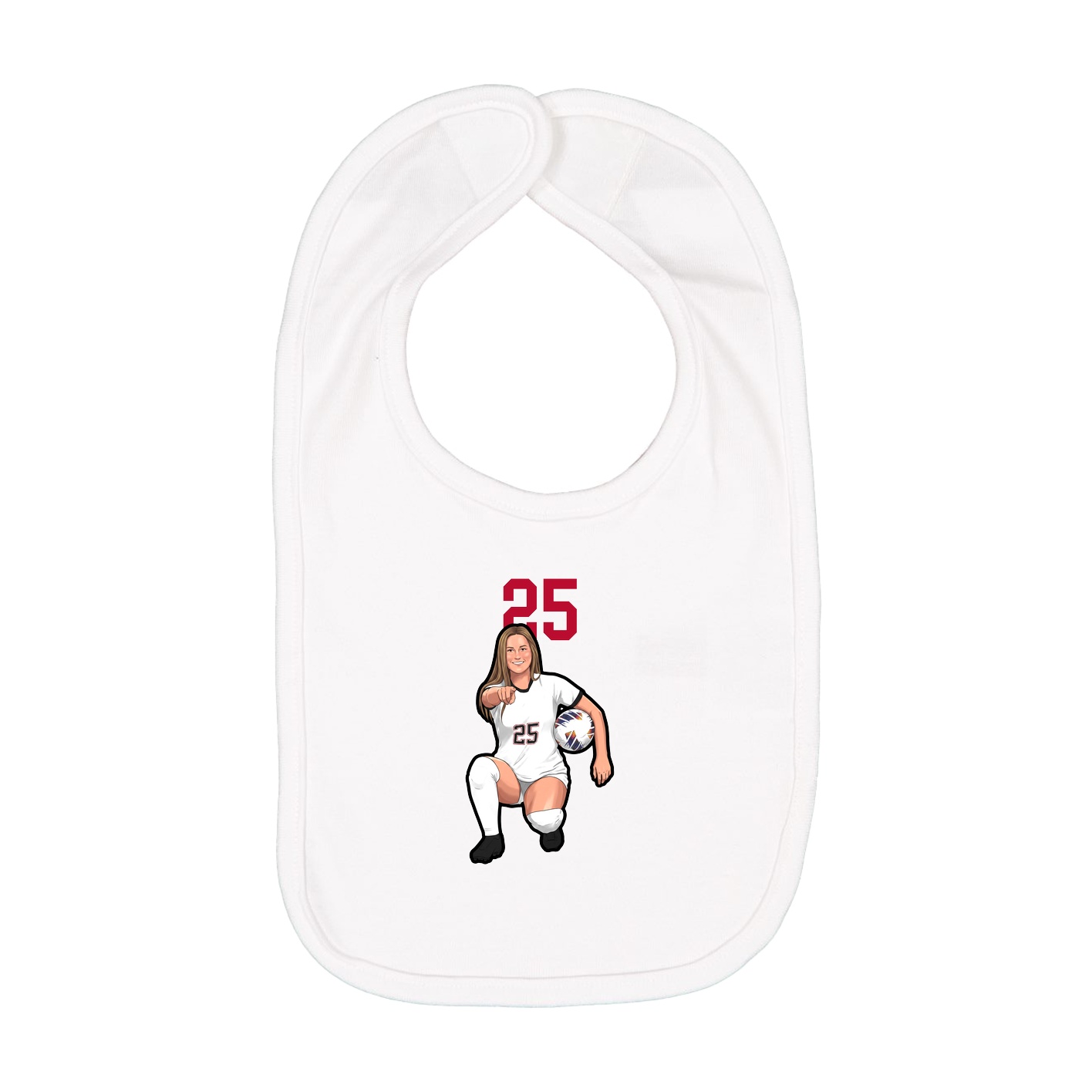 Infant Bib — Number Top in White