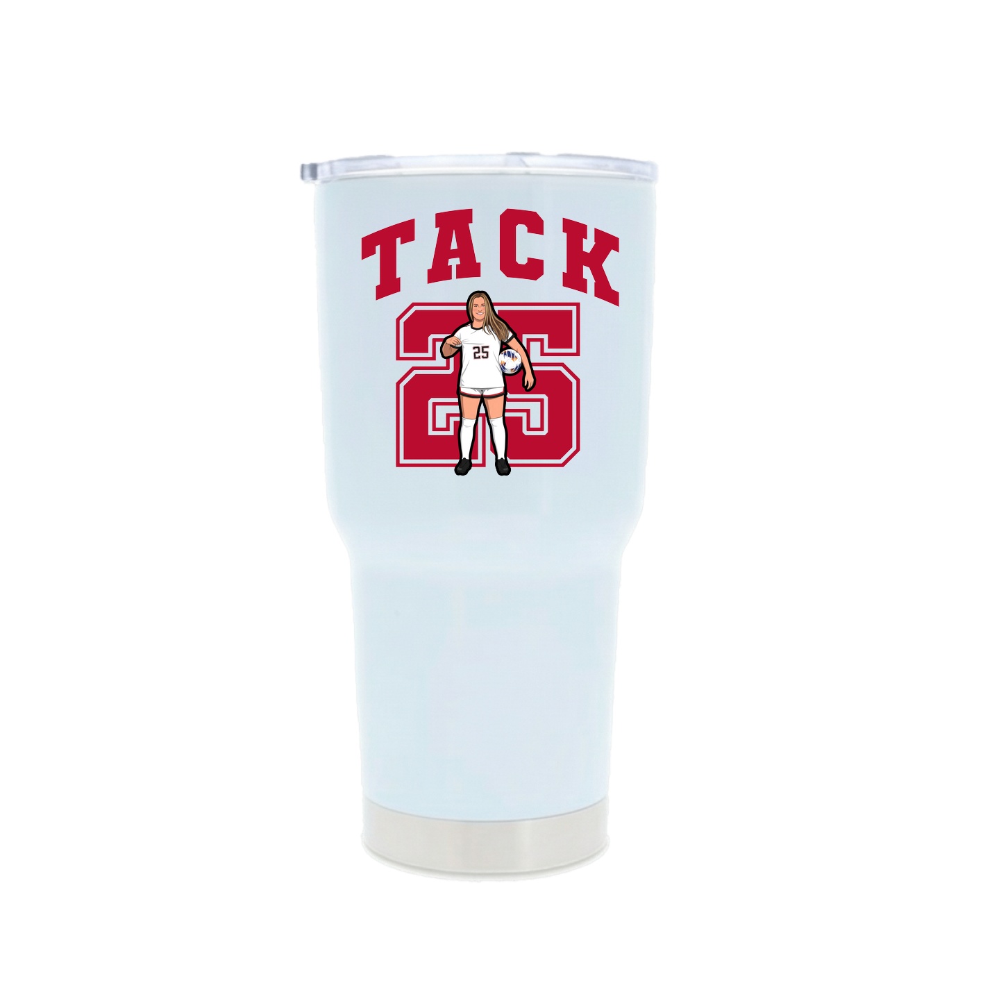 30oz Stainless Steel Tumbler — Number in White