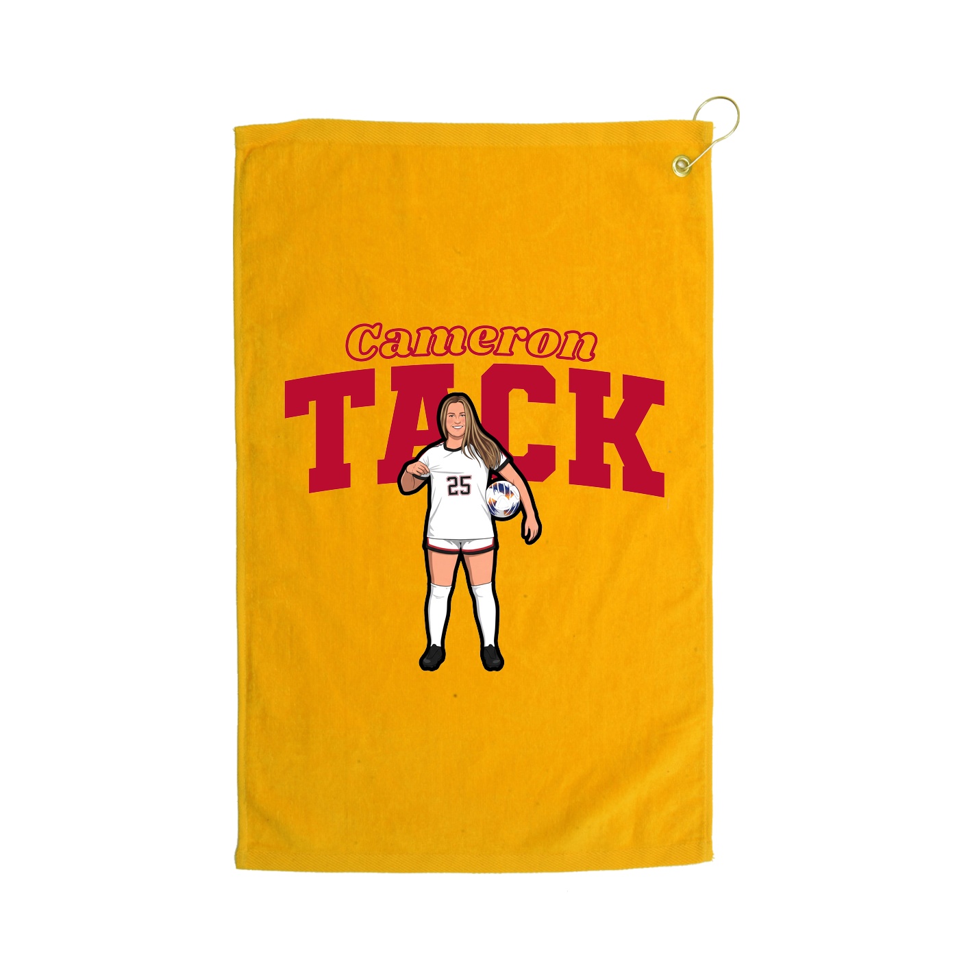 Golf Towel — Name Arch in Gold