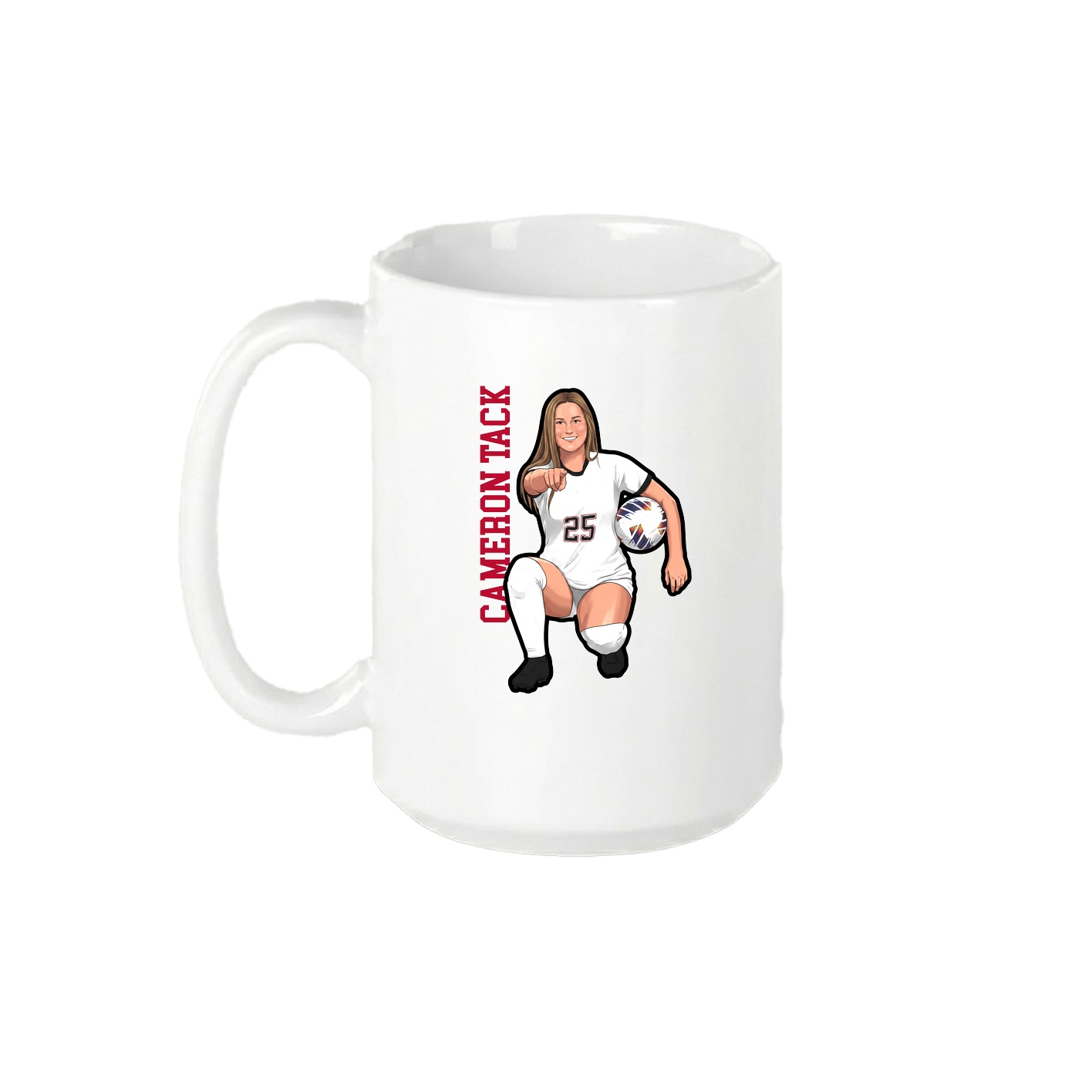 15oz Coffee Mug — Name Vertical in White