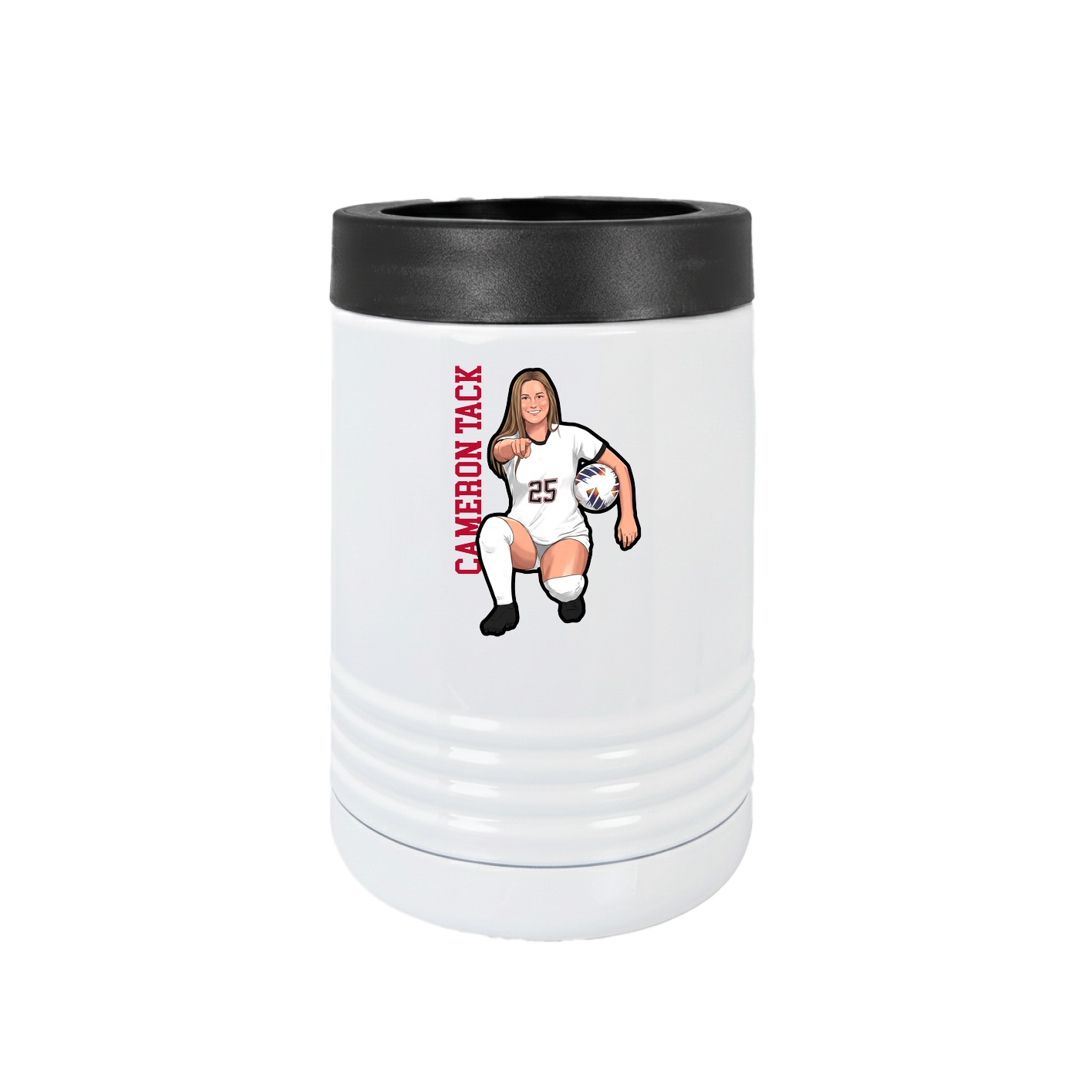 Beverage Holder — Name Vertical in White