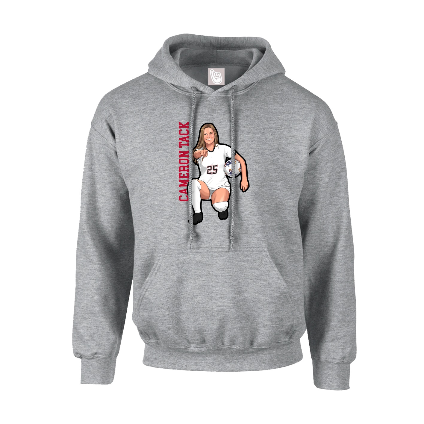 Youth Hoodie — Name Vertical in Grey