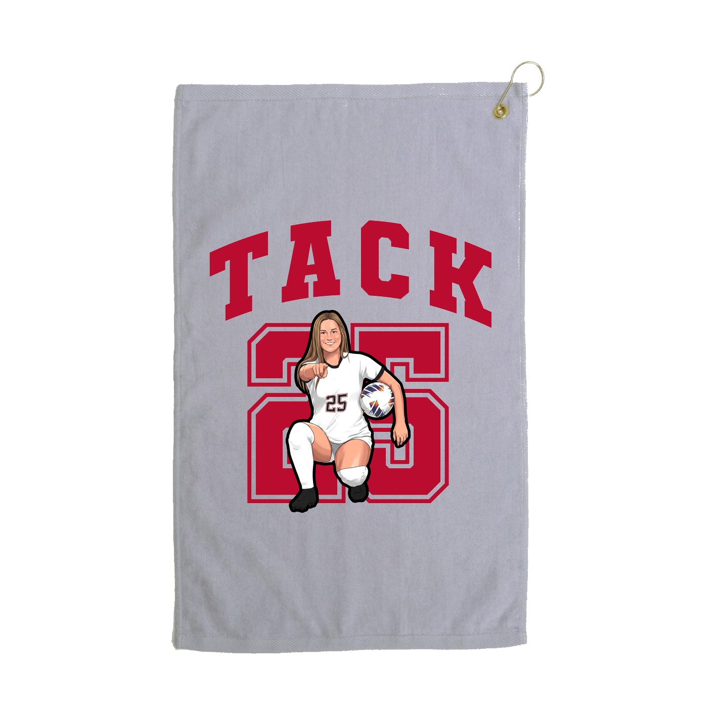 Golf Towel — Number in Grey
