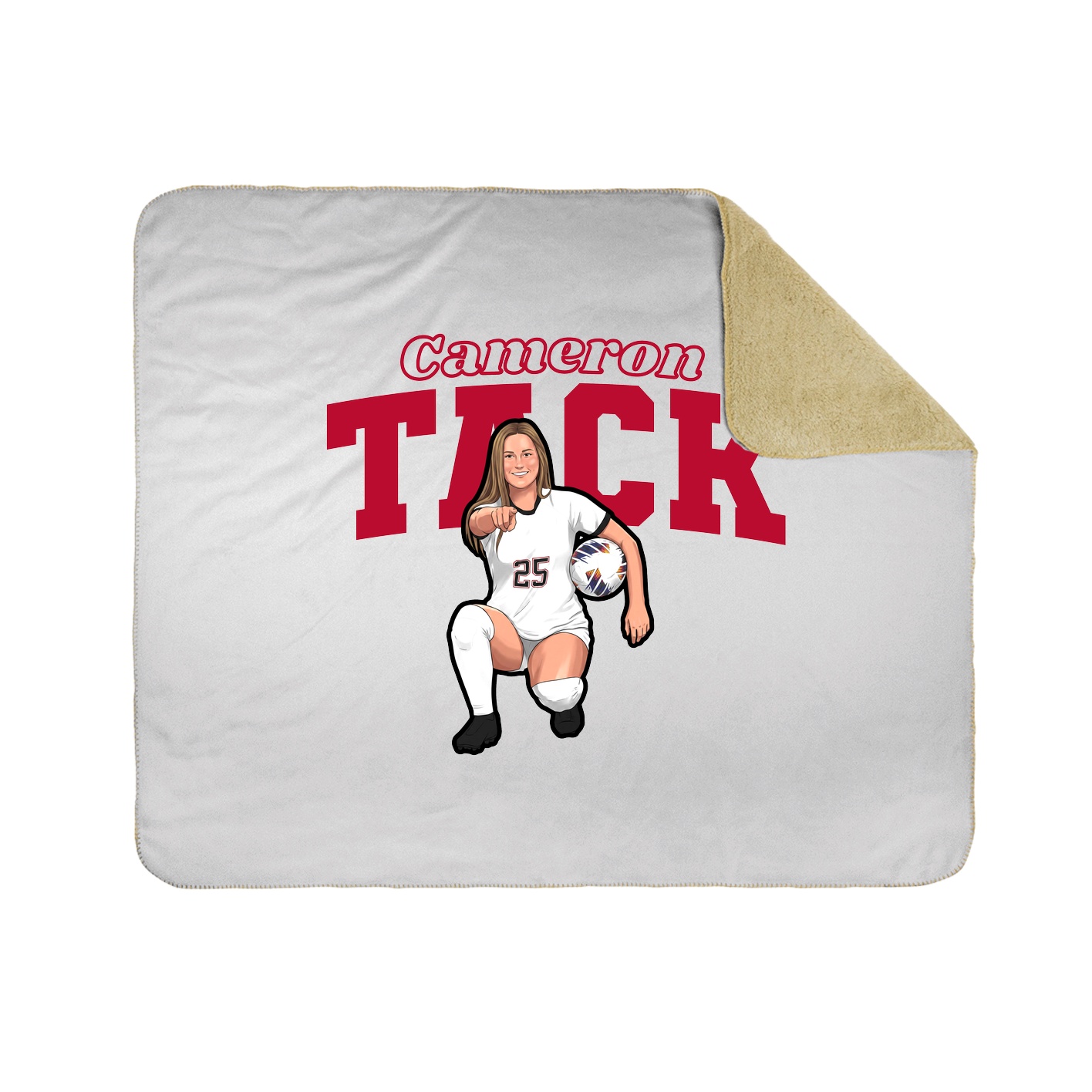 Throw Blanket — Name Arch in White